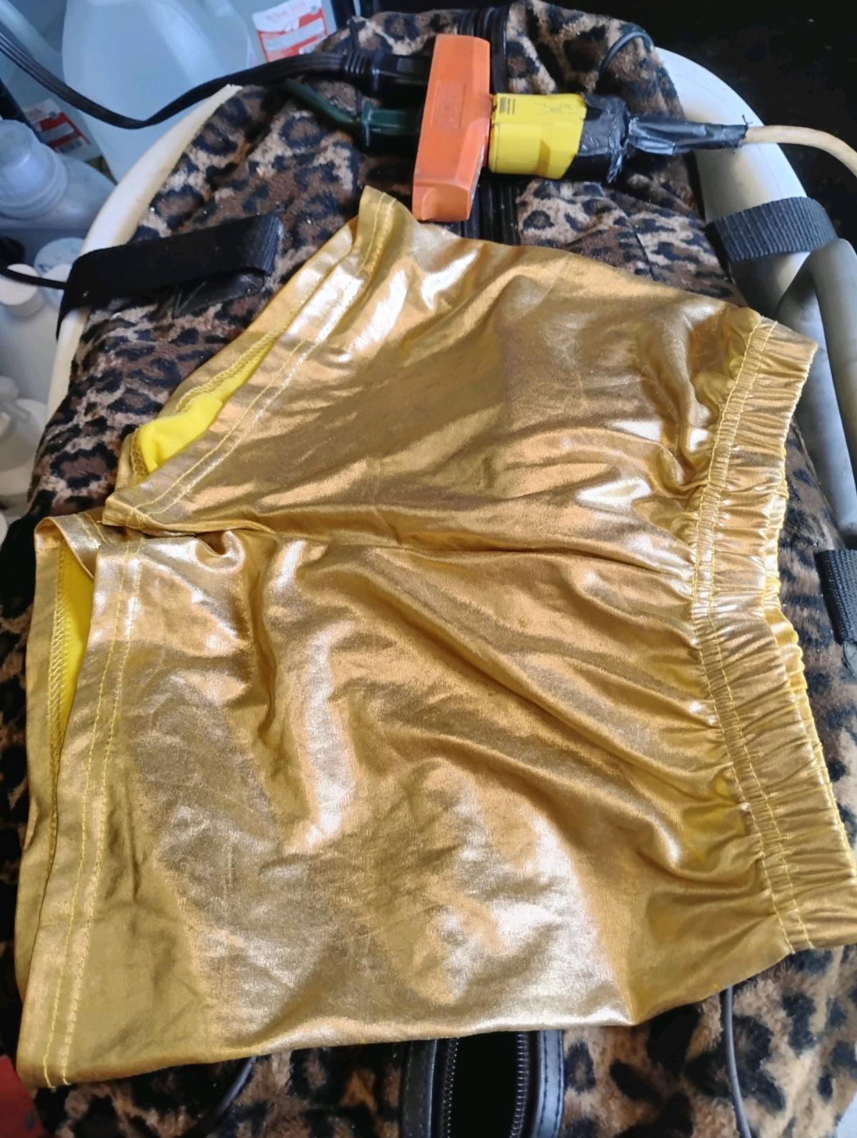 A Sexy Gold Pair of Womens Spandex Short Shorts - Swansea, South Carolina - FleaMarketBay