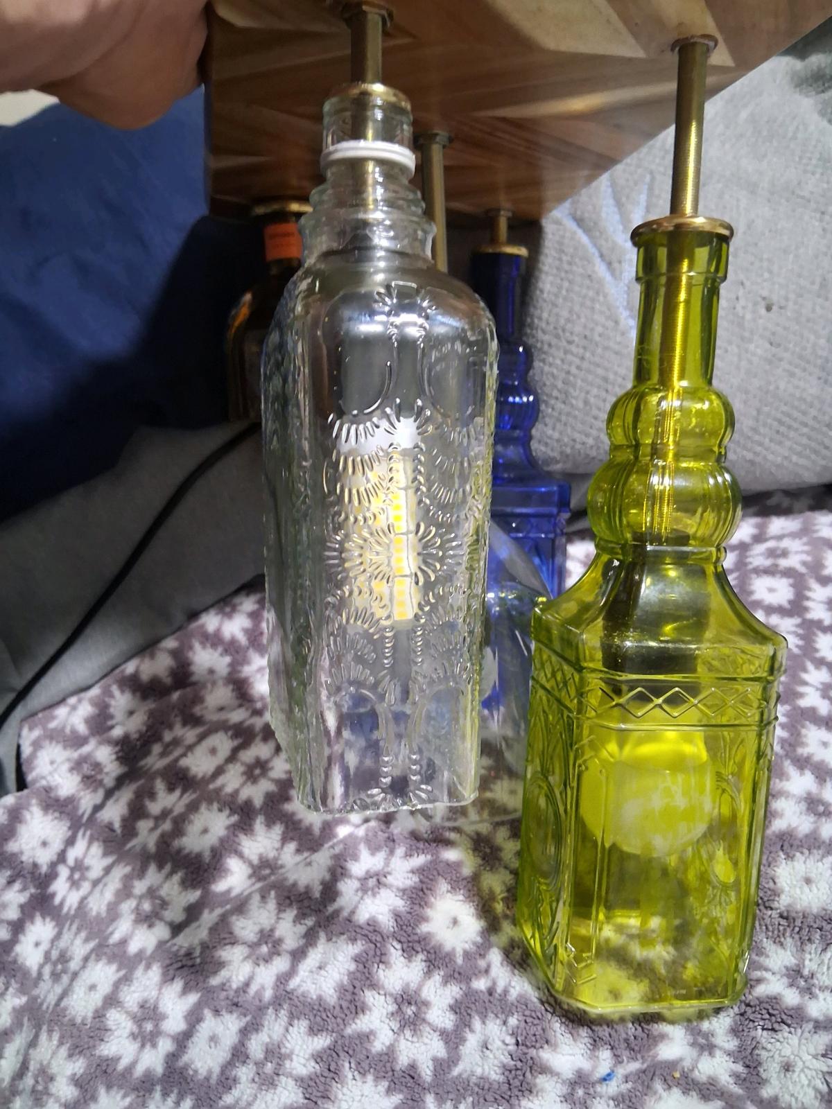 5 Multi Color Glass Bottle Light Fixture - Chino, California - FleaMarketBay