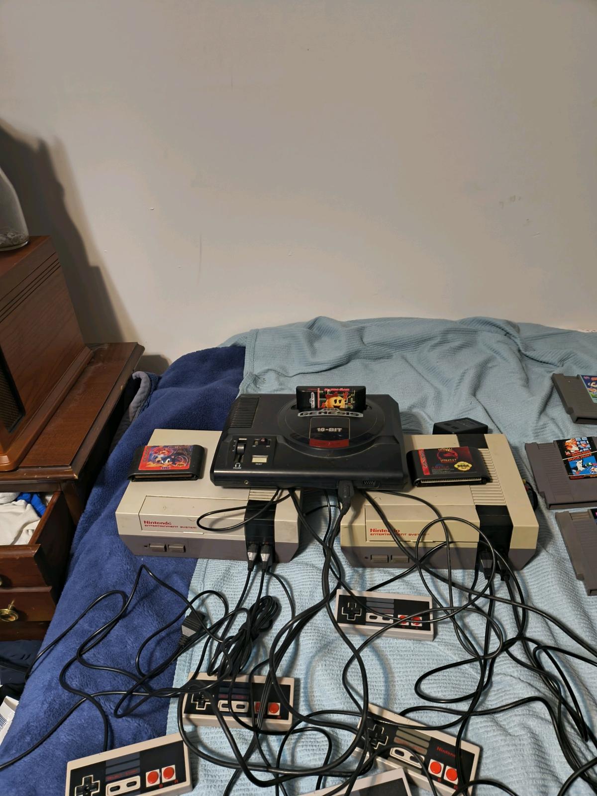 2 Nintendo NES consoles with 11 games and free Sega Genesis - Rocky Mount, North Carolina - FleaMarketBay