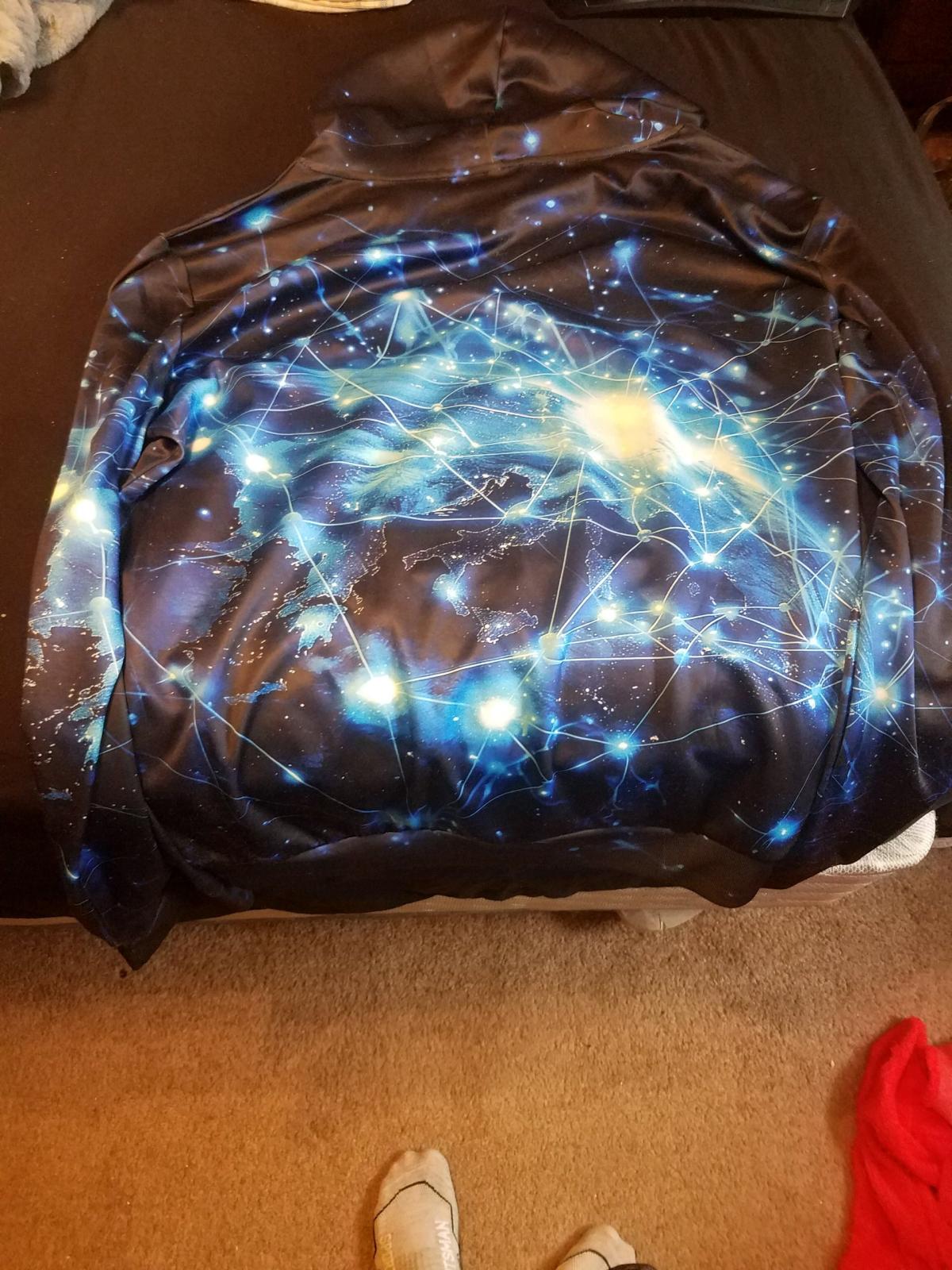 Mens size XXL blue n black Galaxy design hoodie from Amazon - Dayton, Ohio - FleaMarketBay