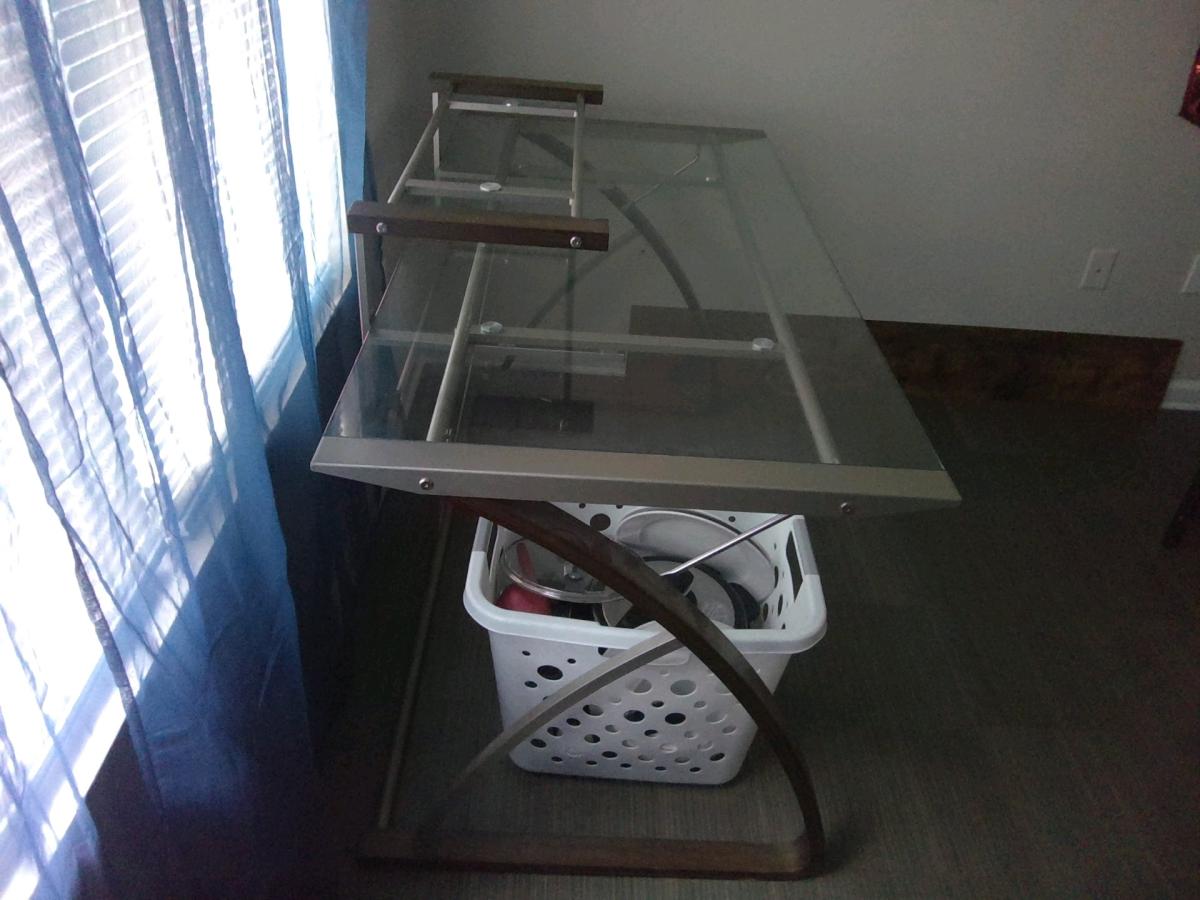 A glass office desk  could be used for a computer desk for h - Dalton, Georgia - FleaMarketBay