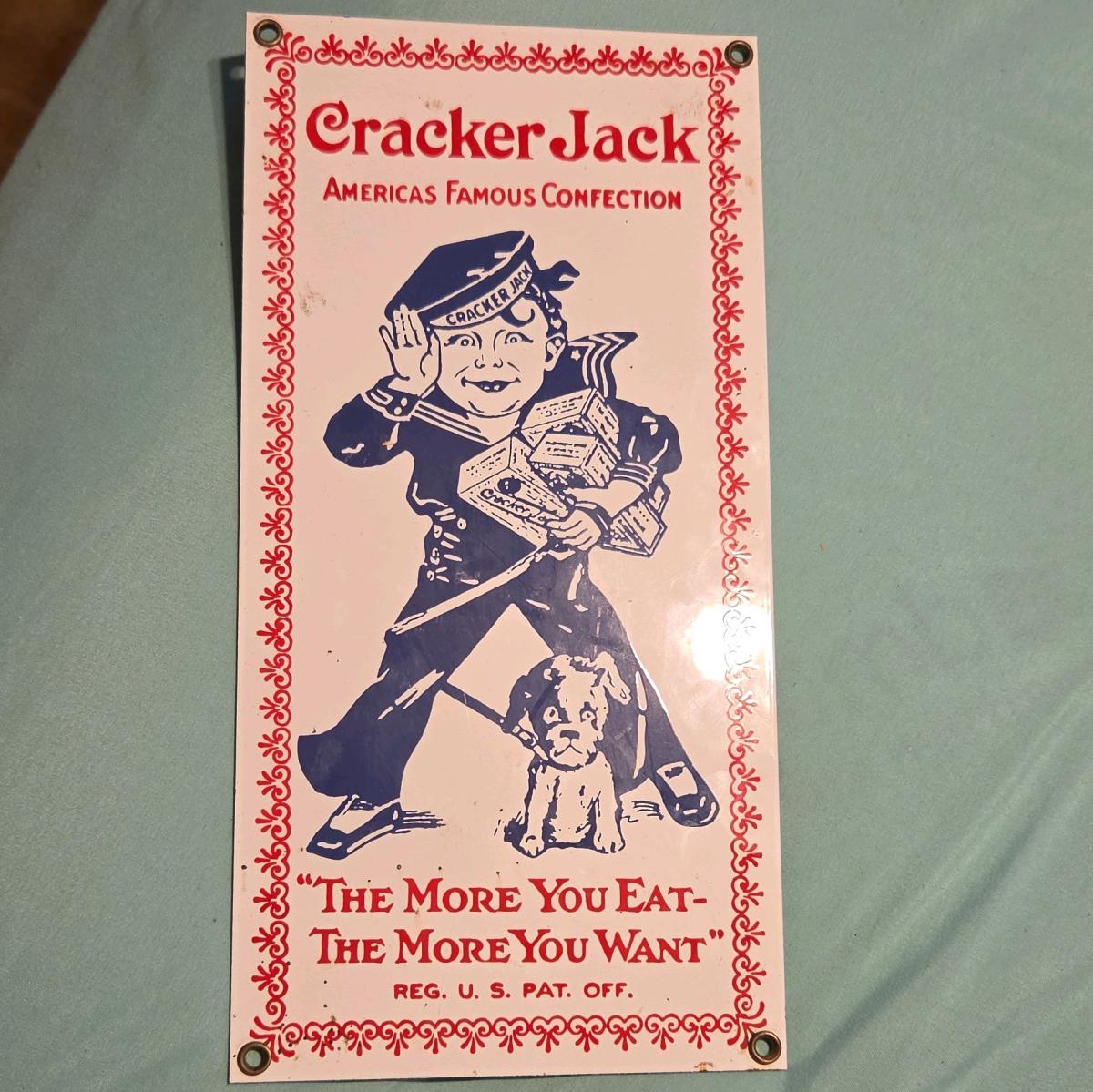 The Vintage Ande Rooney Cracker Jack Advertisement Porcelain - Booneville, Mississippi - FleaMarketBay