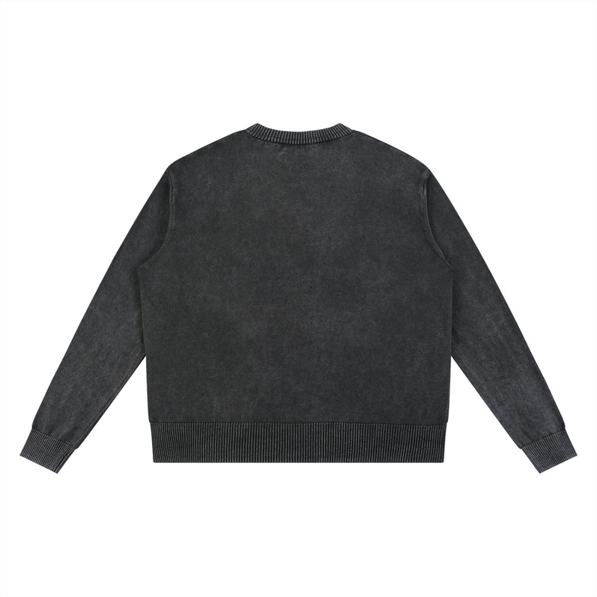 Traphouse on Fire Mineral Wash Sweater - Acme, Louisiana - FleaMarketBay