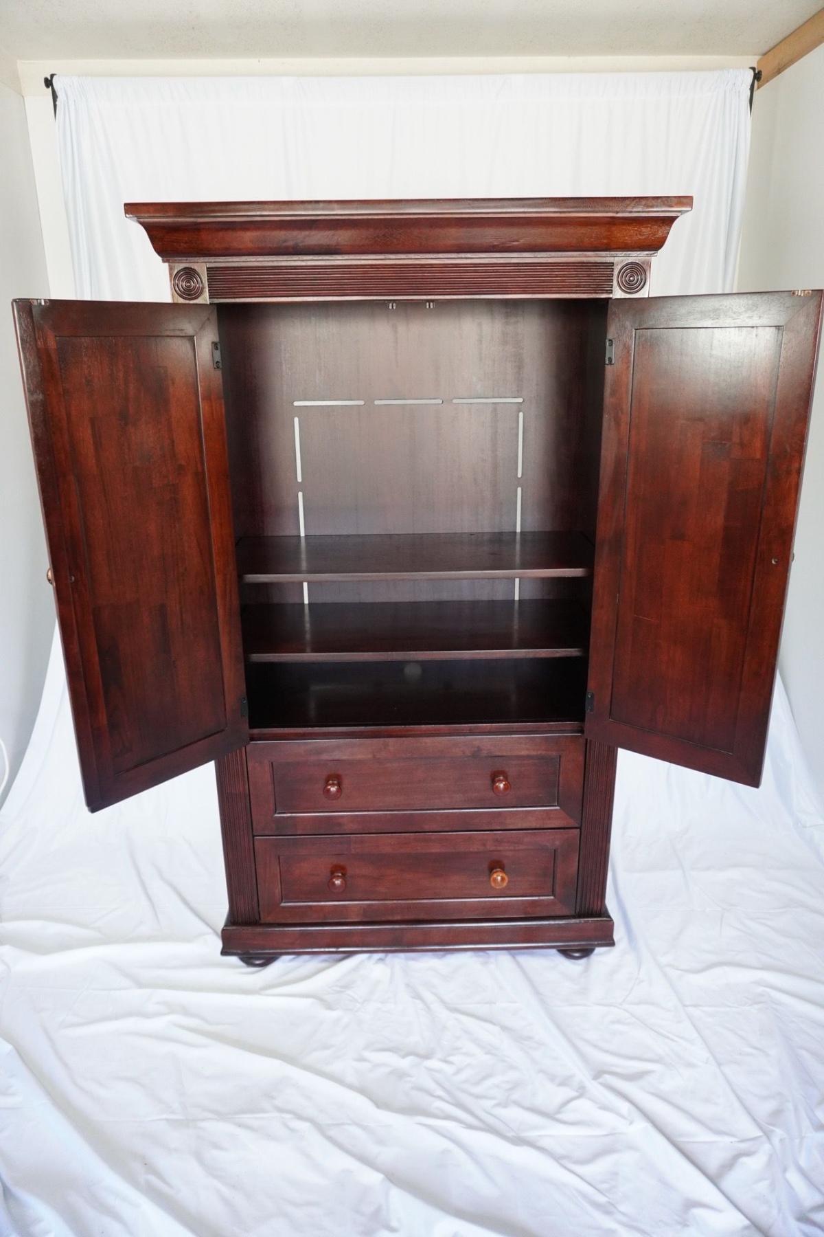 Beautiful Cherry Hardwood Armoire Dresser Entertainment Center with Drawers - , California - FleaMarketBay