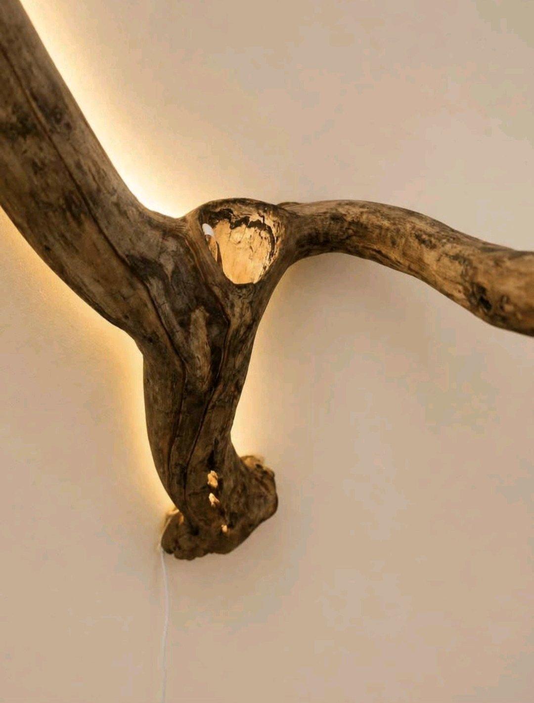 Luxury Handcrafted natural Wood wall light Rustic Modern Ele - Algonquin, Illinois - FleaMarketBay