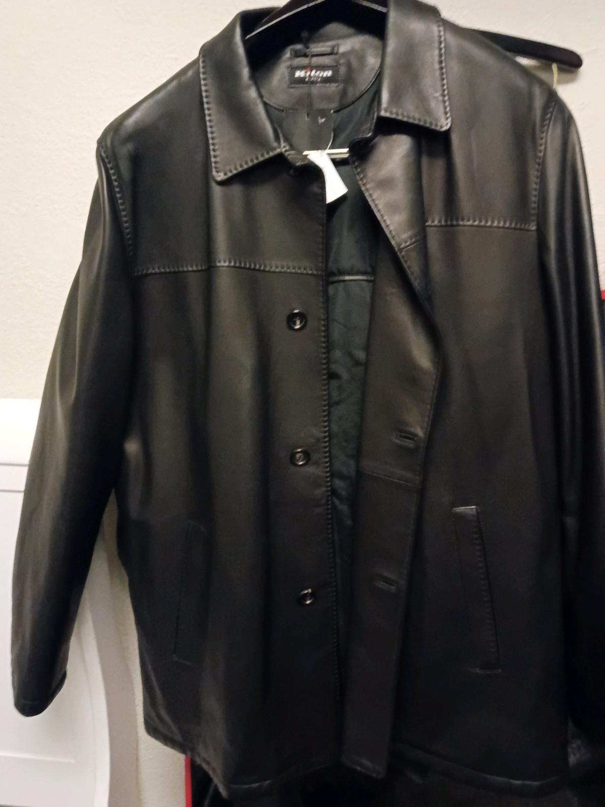Sleek Kiton leather trench for men Smooth finish with minima - San Jose, California - FleaMarketBay