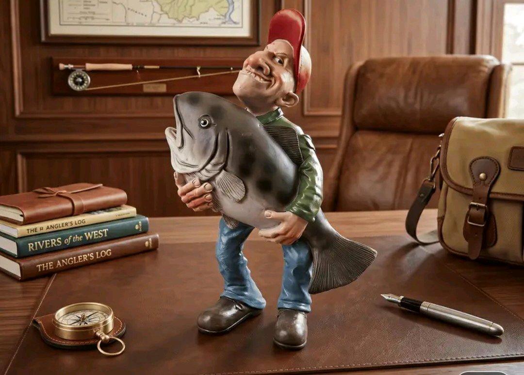 Cartoon Angler Sculpture - Palm Bay, Florida - FleaMarketBay