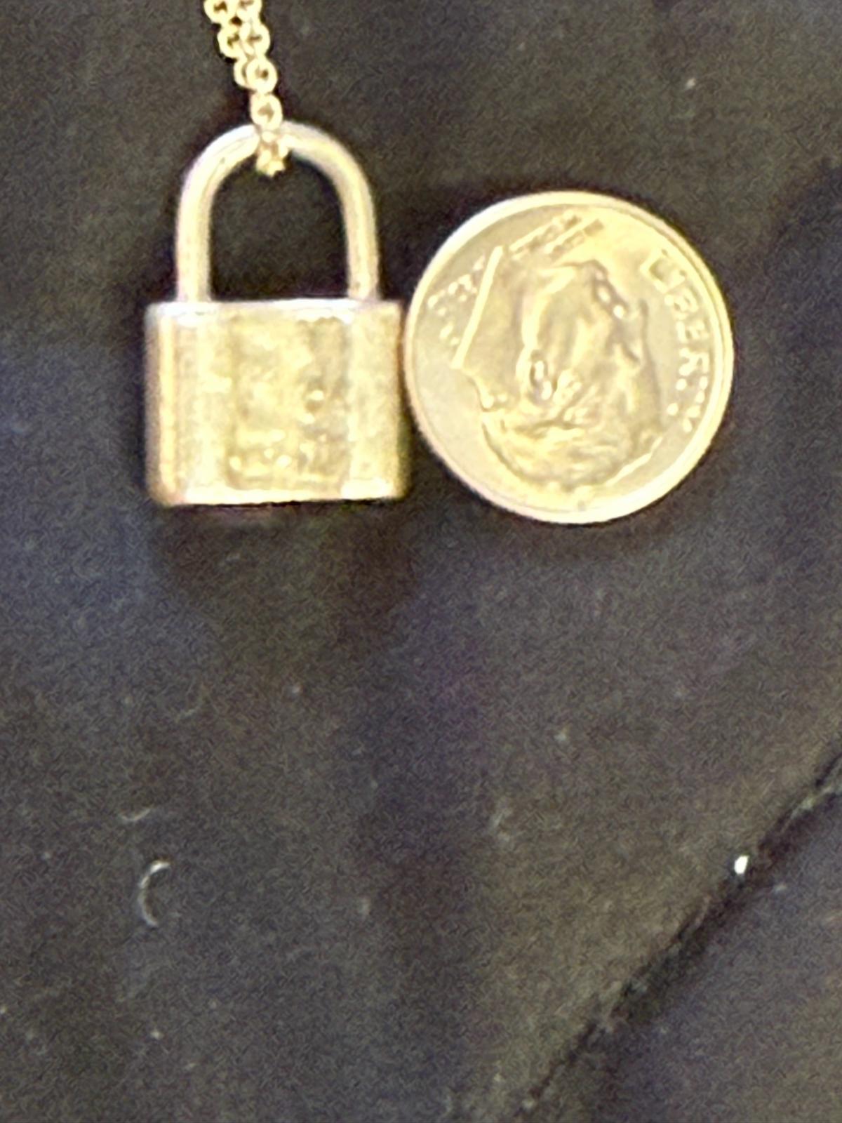 Tiffany Sterling Silver Padlock Pendant Necklace with COA - Milwaukee, Wisconsin - FleaMarketBay