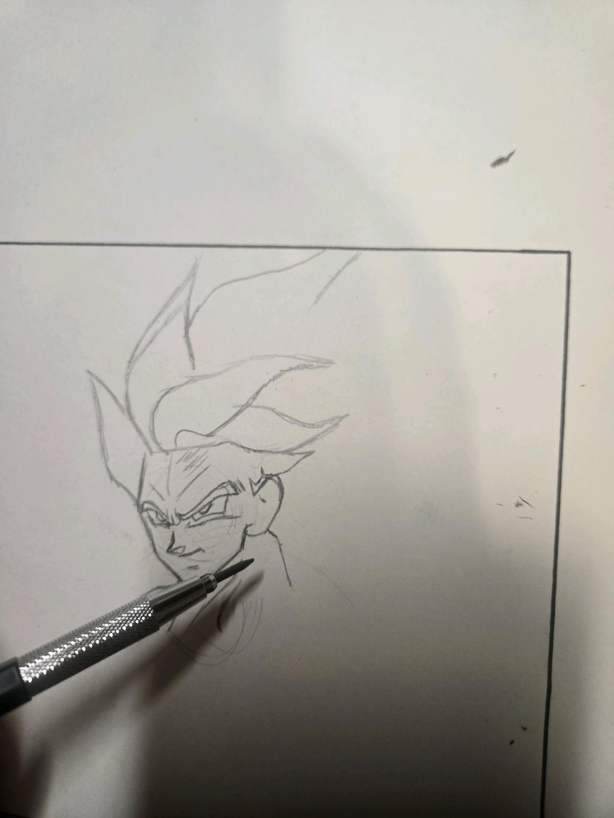 Drawing of Super Saiyan Goku Framed pencil drawing - Louisville, Kentucky - FleaMarketBay