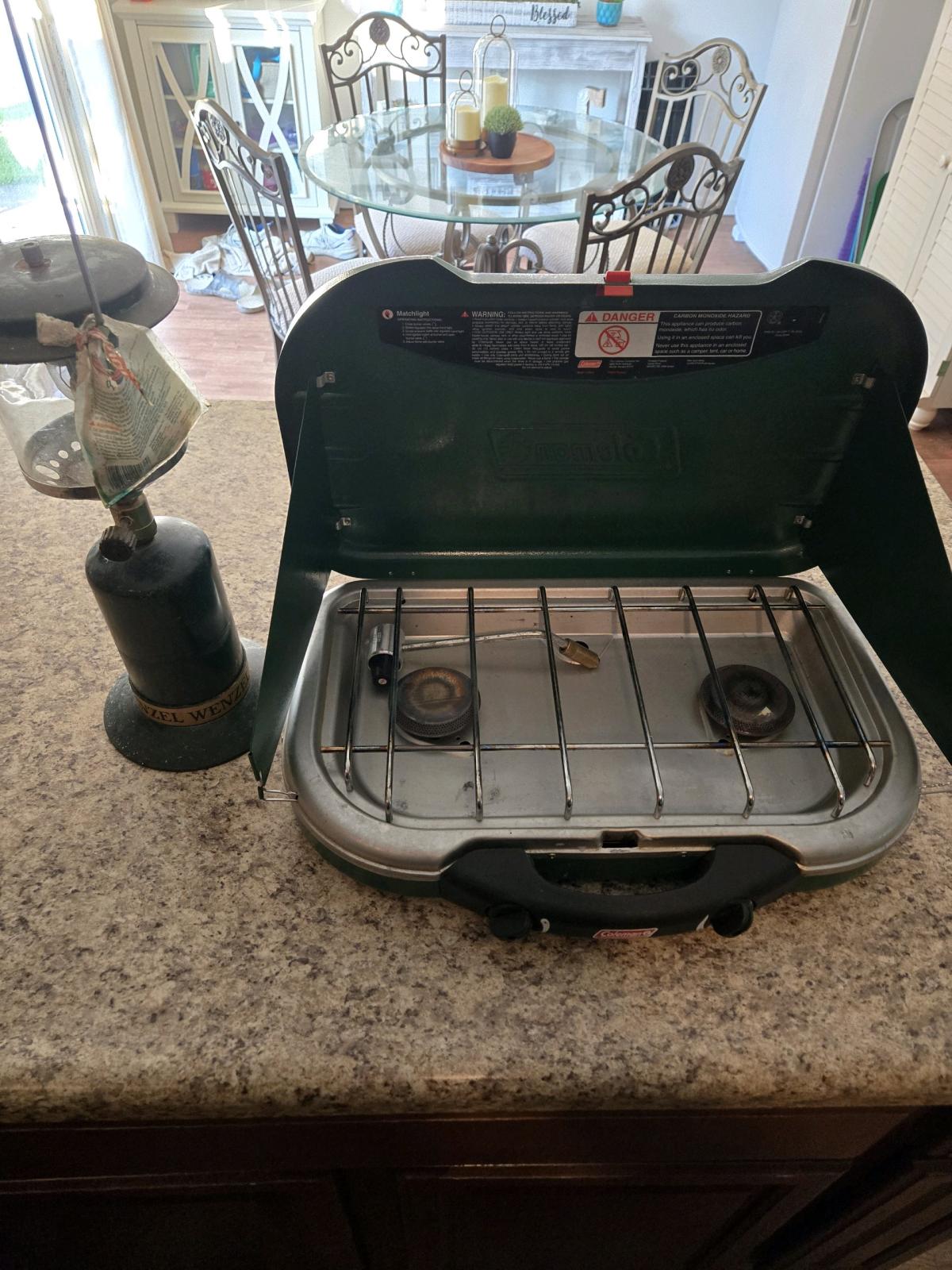 Campstone and propane lantern for 1 money - Kokomo, Indiana - FleaMarketBay