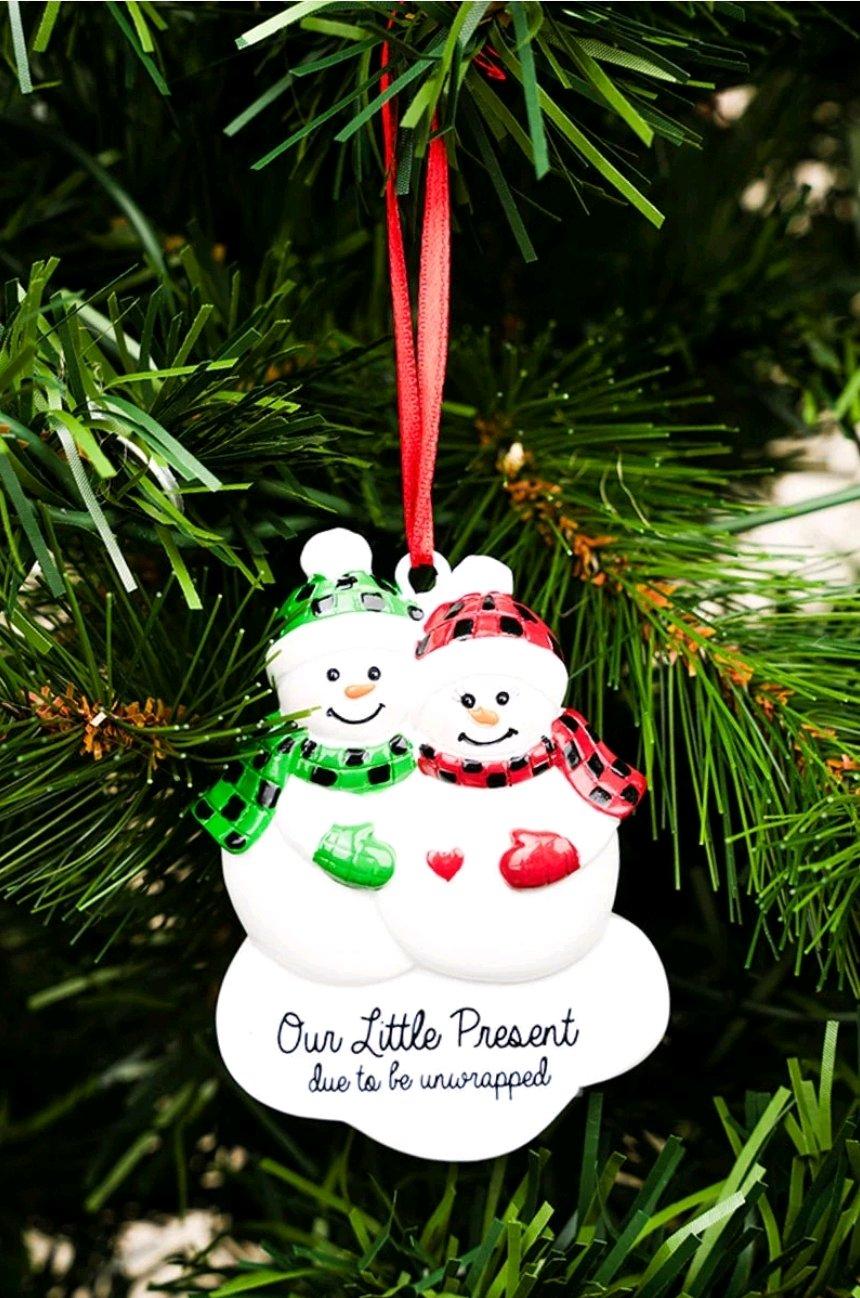 3 x 225 Our Little Present Snowman Couple Resin Ornament - Angleton, Texas - FleaMarketBay
