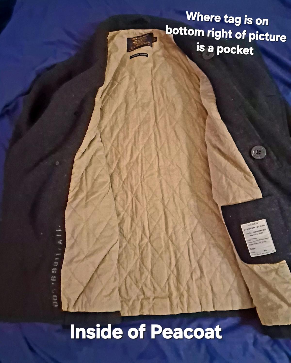 JCrew Bayswater Peacoat Stadium Cloth Wool Size L - Boston, Massachusetts - FleaMarketBay