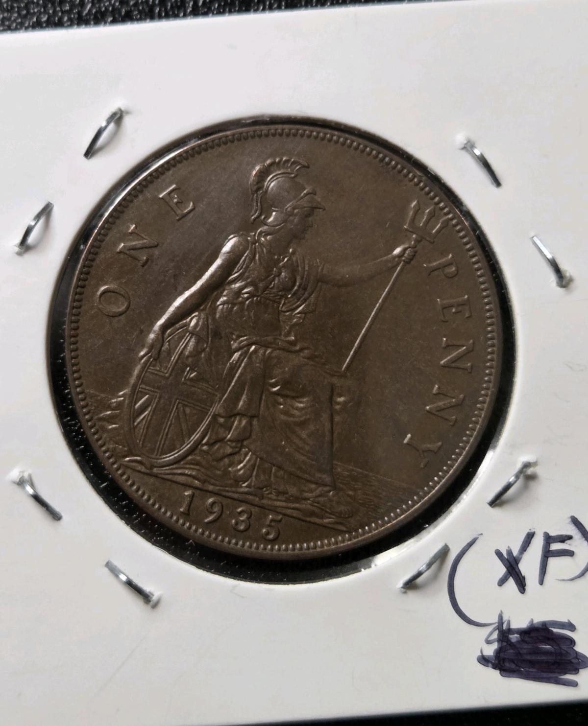 1935 British One Penny Coin - San Antonio, Texas - FleaMarketBay