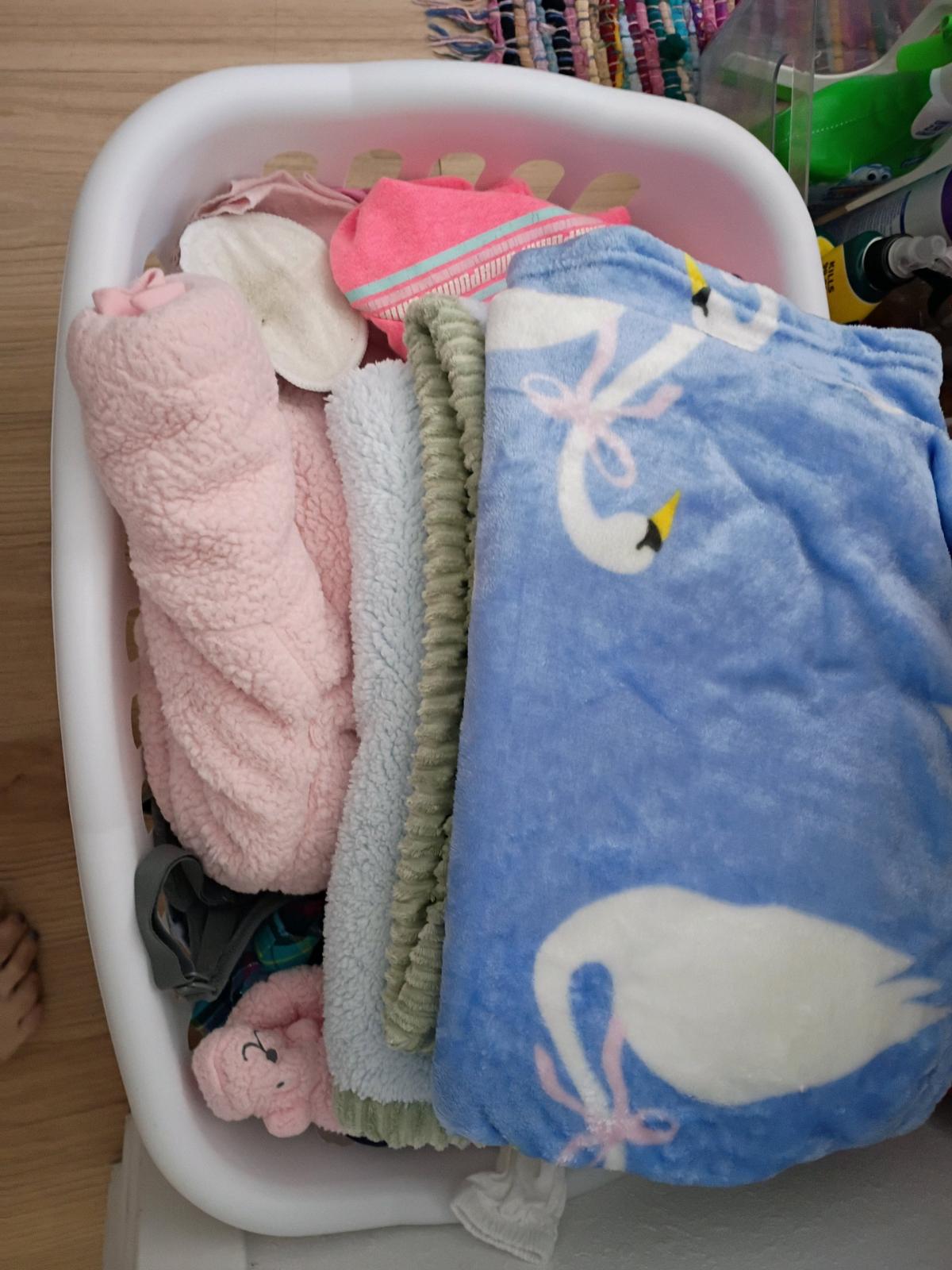 laundry basket full of baby girl clothes nb to 12 months - Spokane, Washington - FleaMarketBay