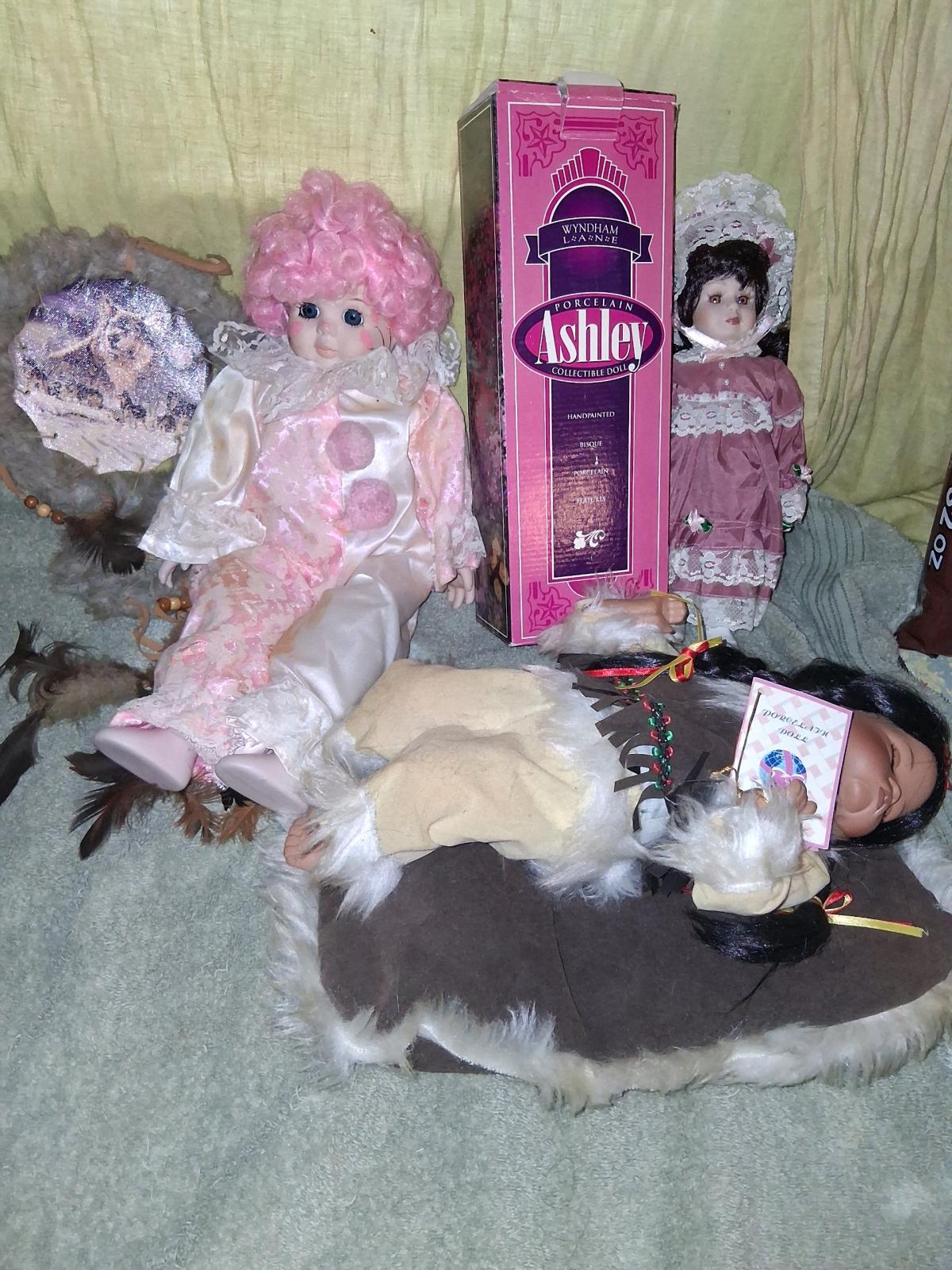 Three Porcelain Dolls plus a Dream Catcher - Fort Smith, Arkansas - FleaMarketBay