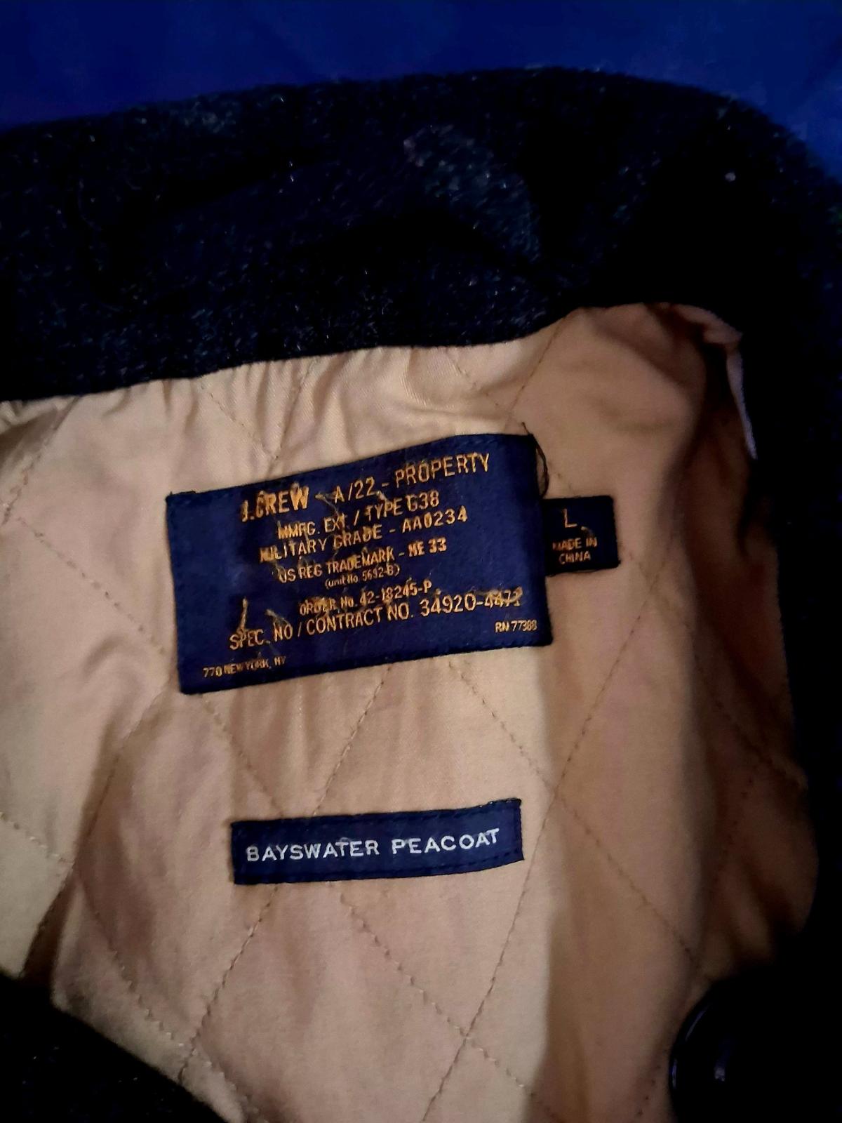 JCrew Bayswater Peacoat Stadium Cloth Wool Size L - Boston, Massachusetts - FleaMarketBay
