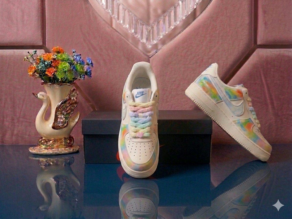 Custom Nike Air Force 1 Low Top LaceUp Sneakers Colorblock - Linden, New Jersey - FleaMarketBay