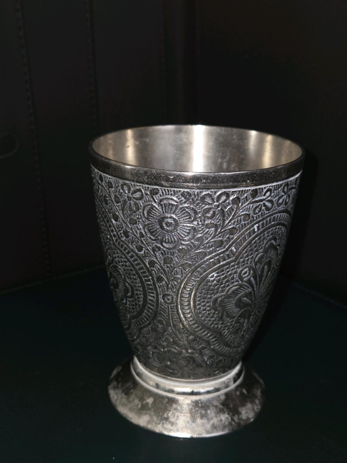 Late 1900 Century Vintage German Silver Plated Zinn Cup - San Antonio, Texas - FleaMarketBay