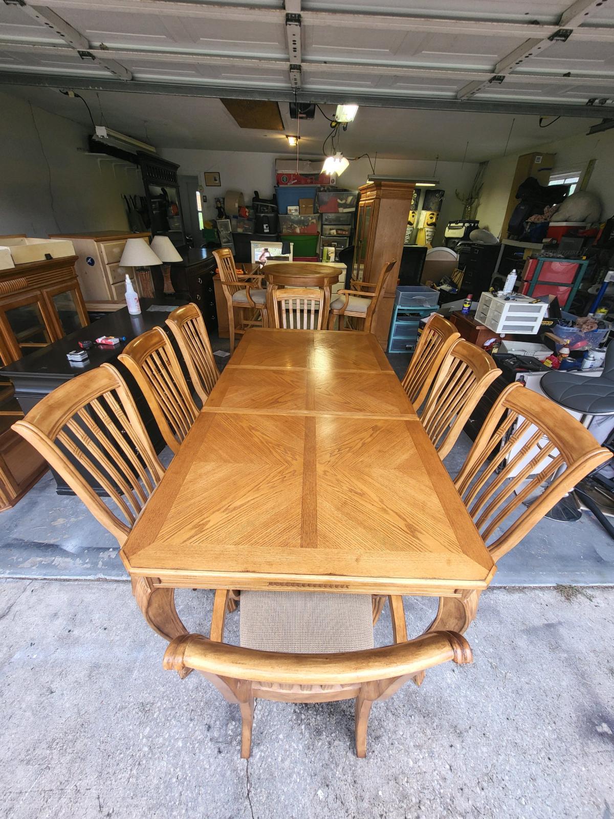 Elegant Solid Wood Dining Table Set 8 Chairs  Matching Pub S - Lakeland, Florida - FleaMarketBay