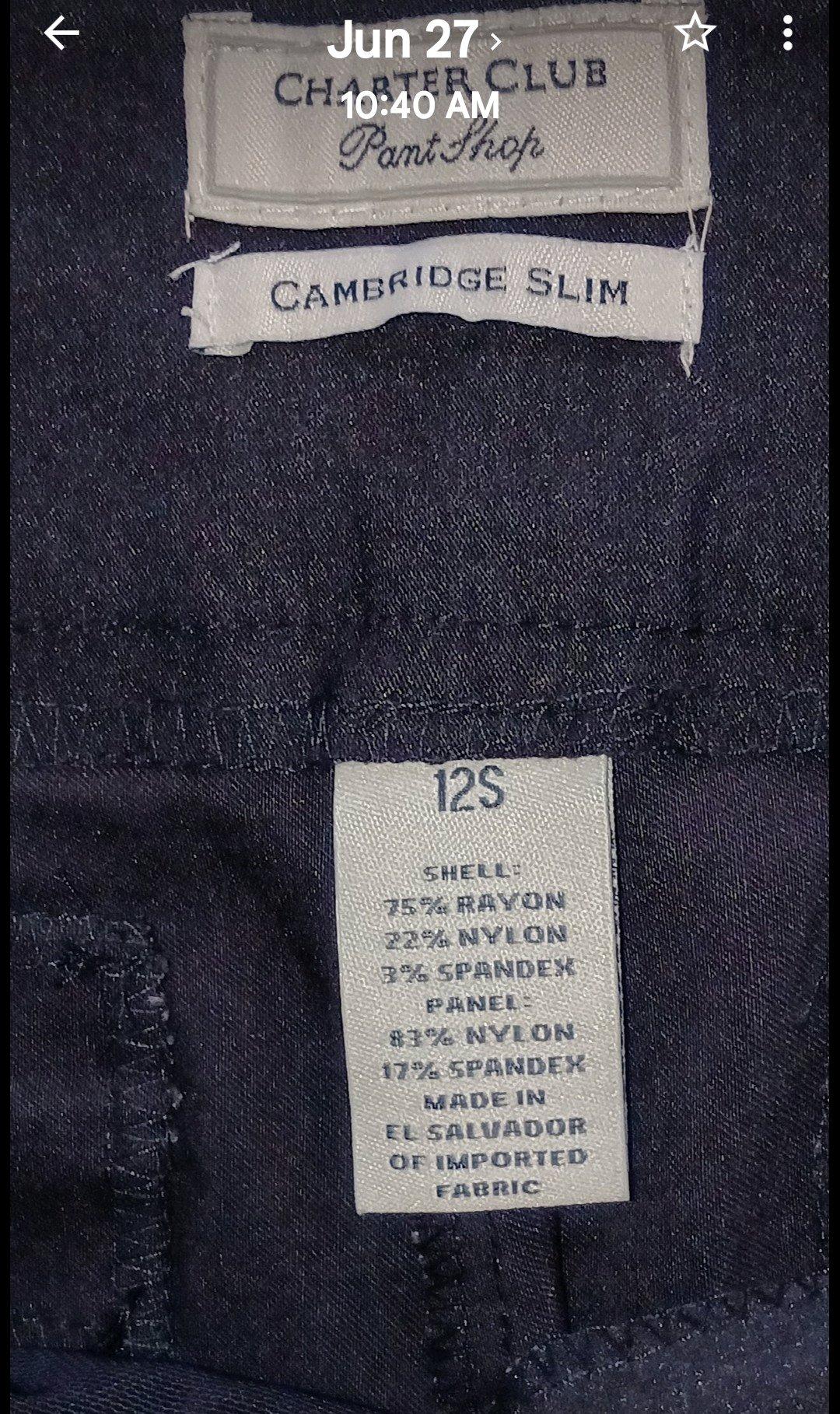 womanssize 12 short Charter Club Pants - Boston, Massachusetts - FleaMarketBay