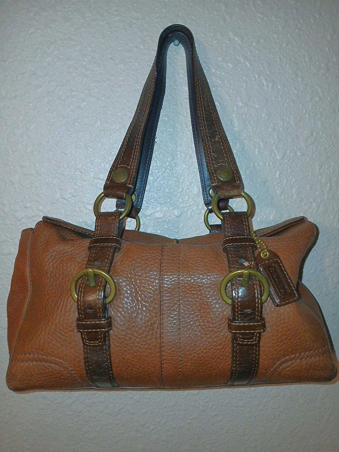 Vintage Brown Coach Chelsea Turnlock Pebble Leather Satchel - Sugar Land, Texas - FleaMarketBay