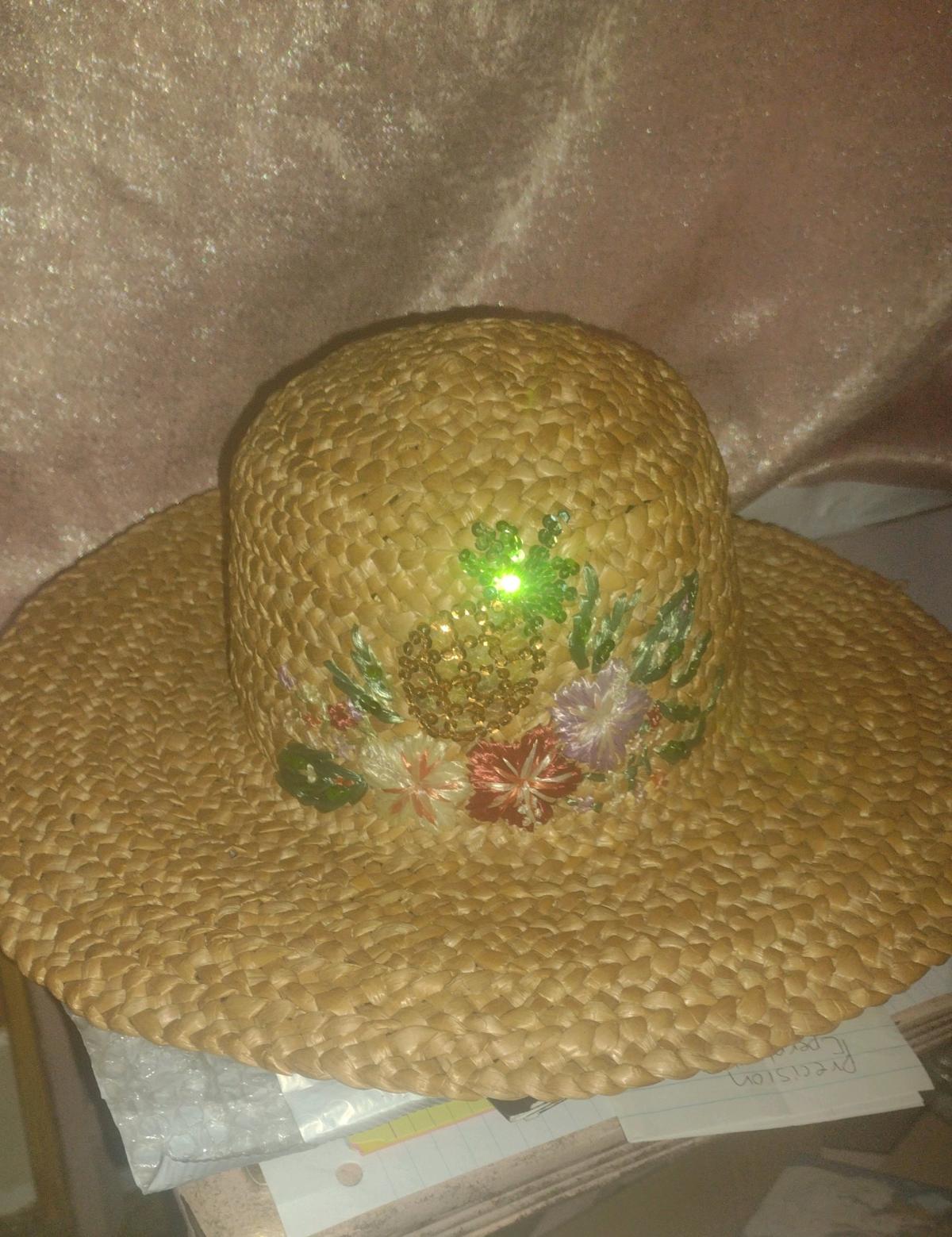 Straw Sun Hat with Flower Embroidery - Bay City, Michigan - FleaMarketBay