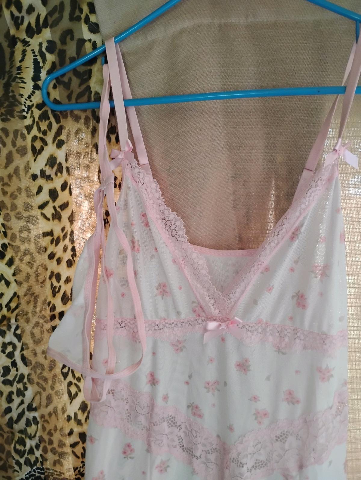 A Sexy Pink White Long Sheer Lingerie Outfit with Panties - Swansea, South Carolina - FleaMarketBay