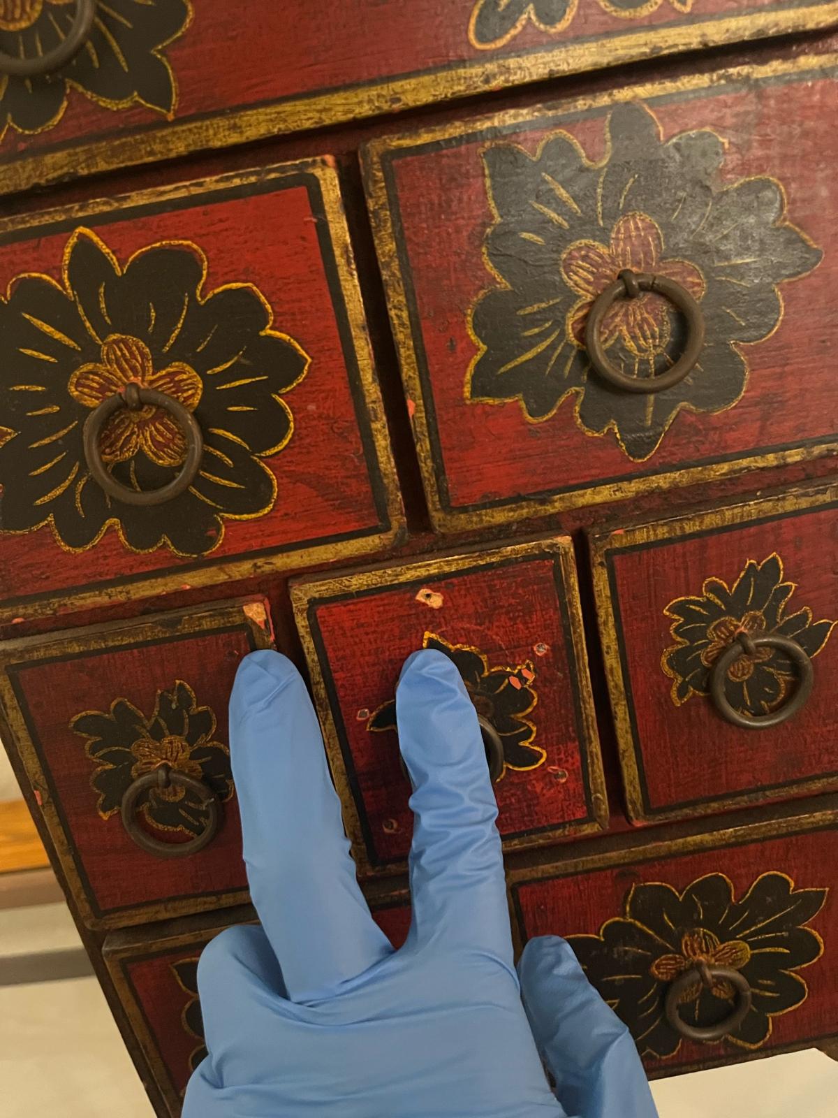 Hand Painted Apothecary Drawer Chest - Corona, California - FleaMarketBay