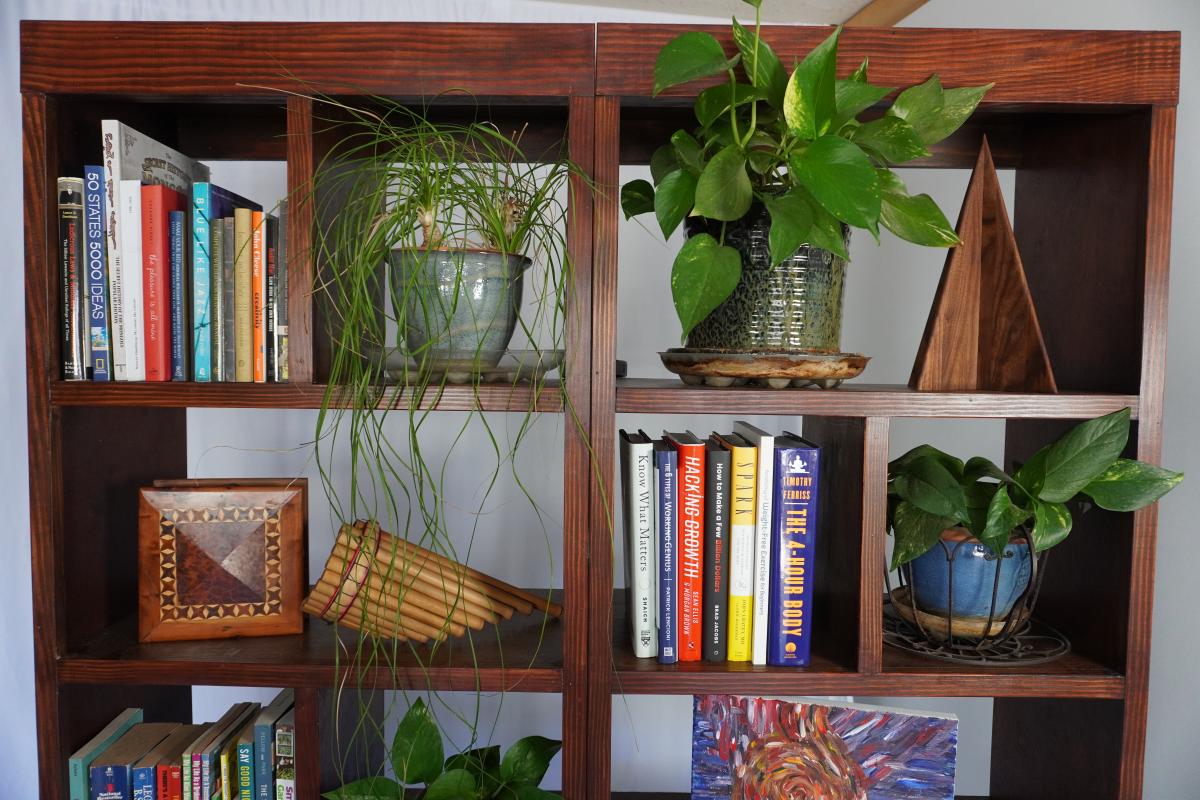 Custom Handcrafted Solid Wood Bookcase Set - Hickory Finish - , California - FleaMarketBay