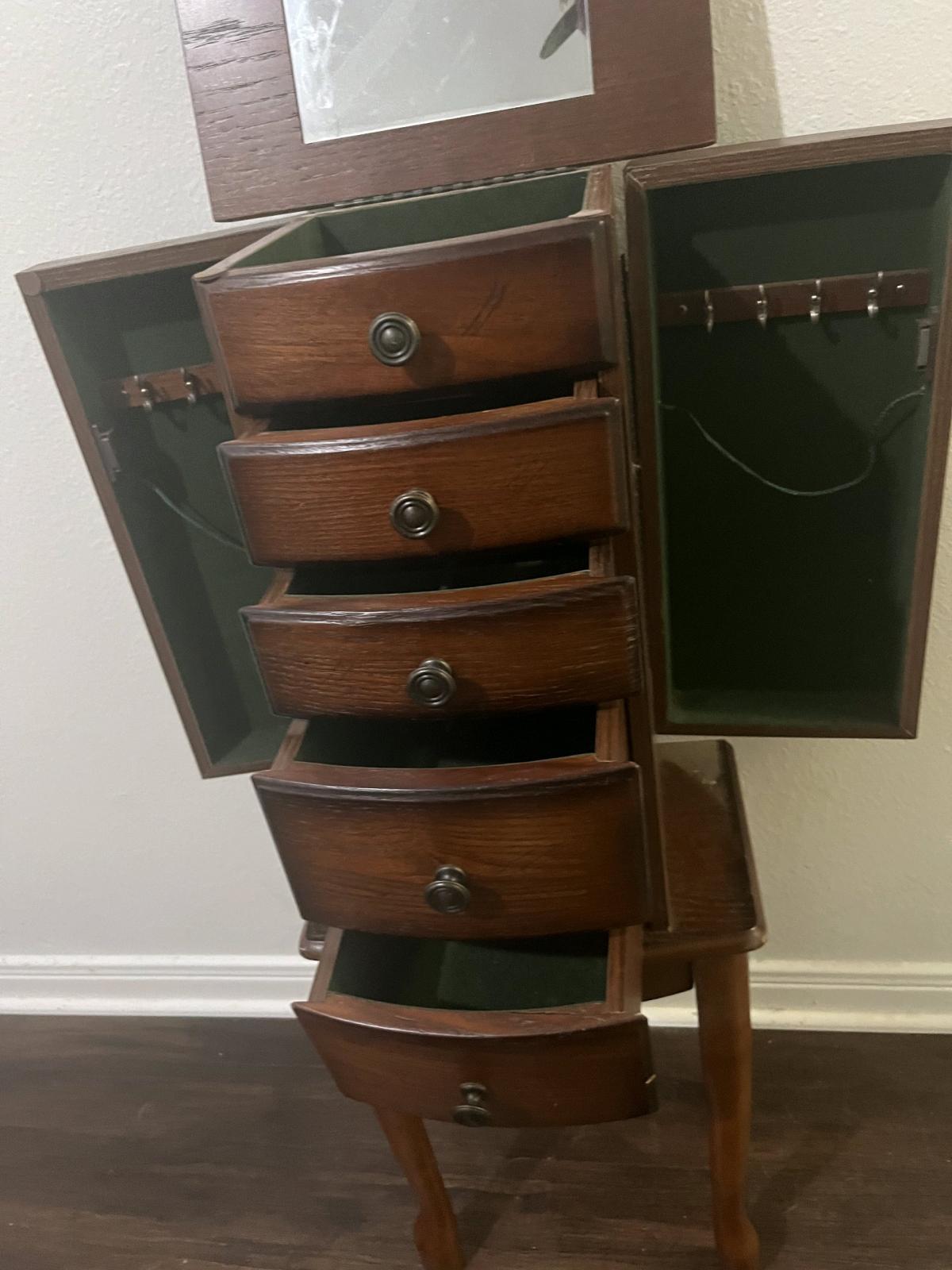 Antique Dark Wood Jewelry Stand - Galveston, Texas - FleaMarketBay