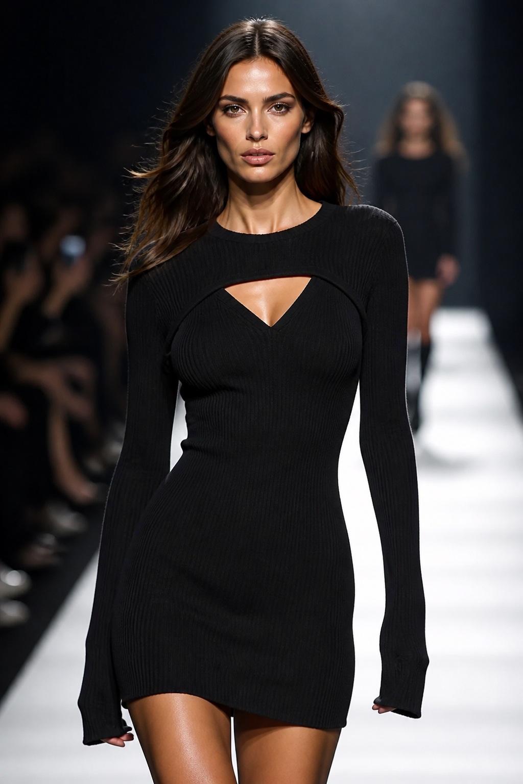 black long sleeve bodycon size large black dress size lg new - Lynn, Massachusetts - FleaMarketBay
