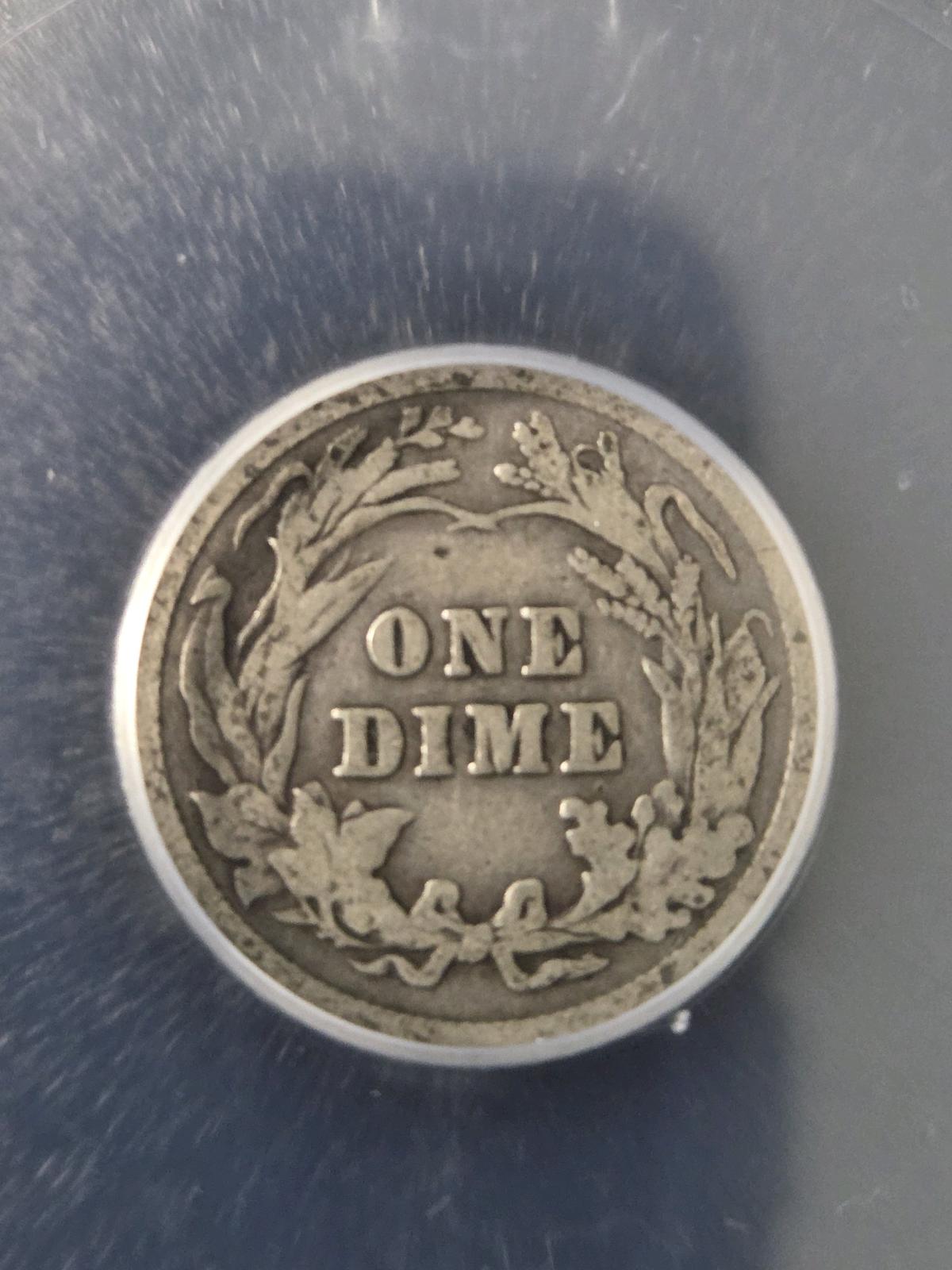 1903 Barber Dime ICG Authentic coin - San Antonio, Texas - FleaMarketBay