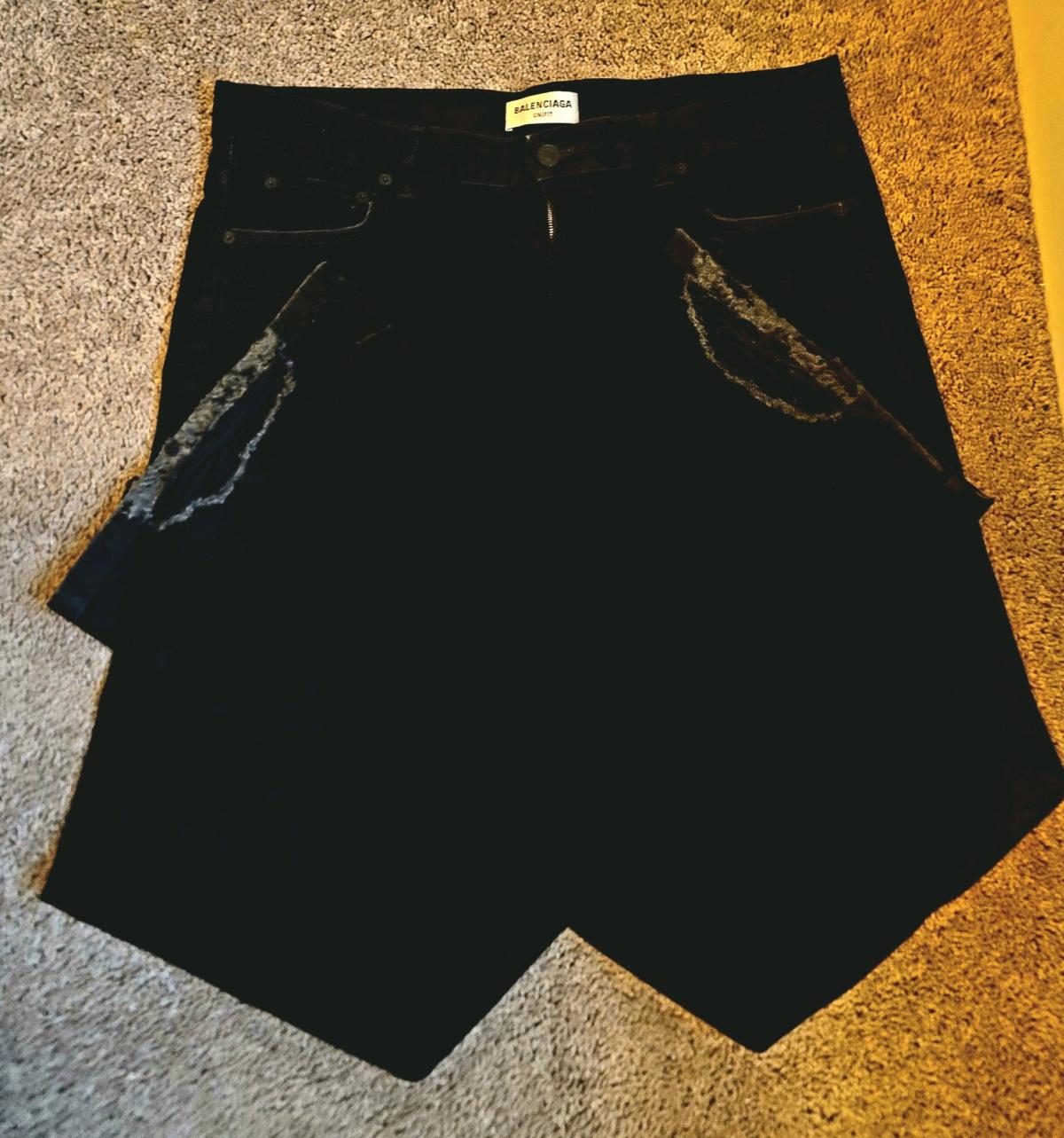 Balenciaga Wide Leg Distressed Denim Jeans black Japan NEW - Dallas, Texas - FleaMarketBay