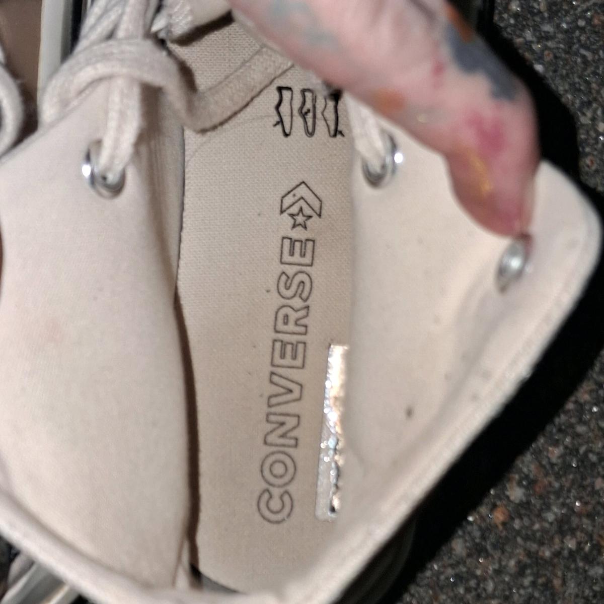 kim Jones X converse high top white lace up sneakers wmn 8 - Concord, New Hampshire - FleaMarketBay