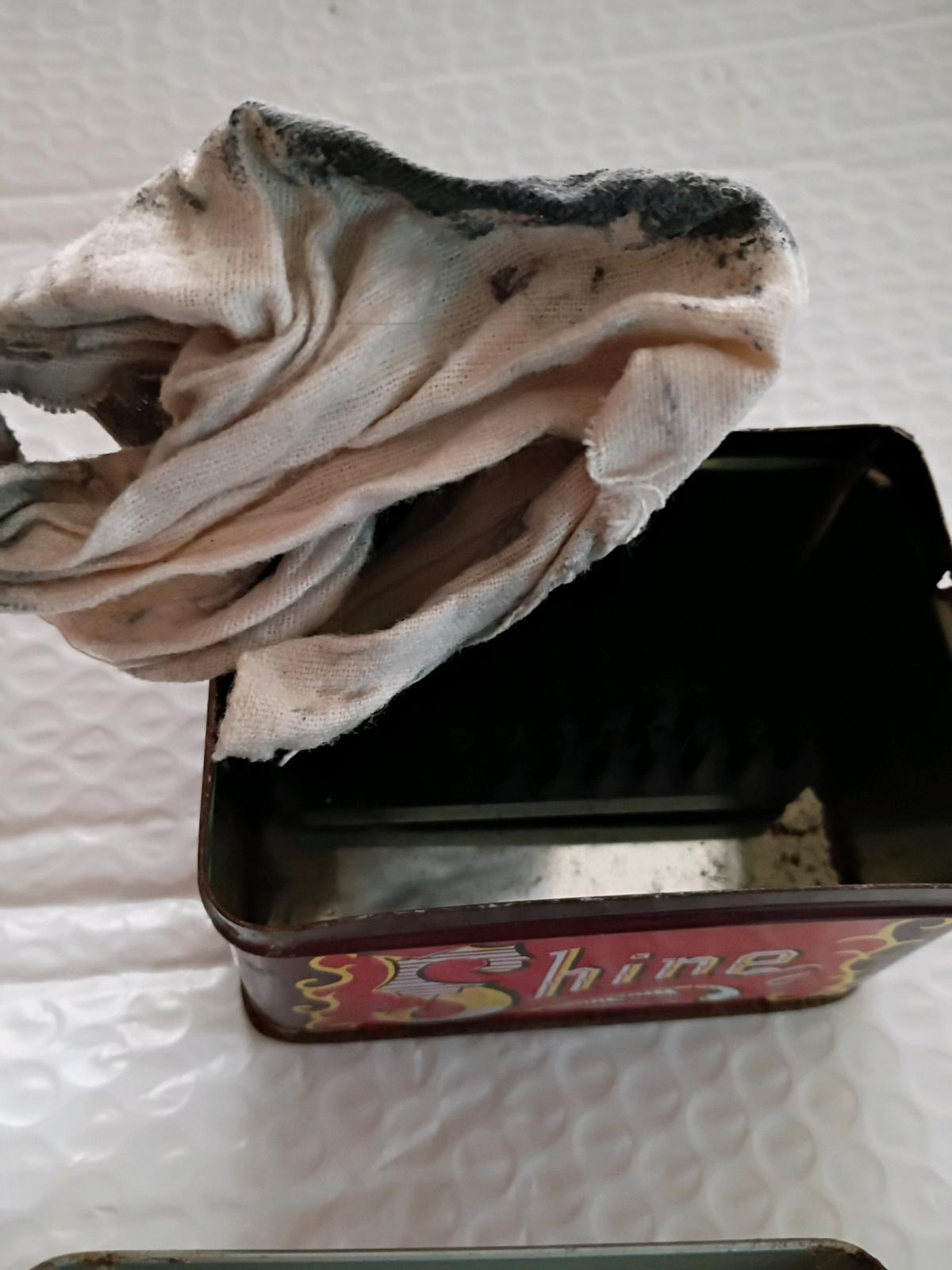 1950 vintage shoe shine box with cloth and brush - Bluefield, West Virginia - FleaMarketBay