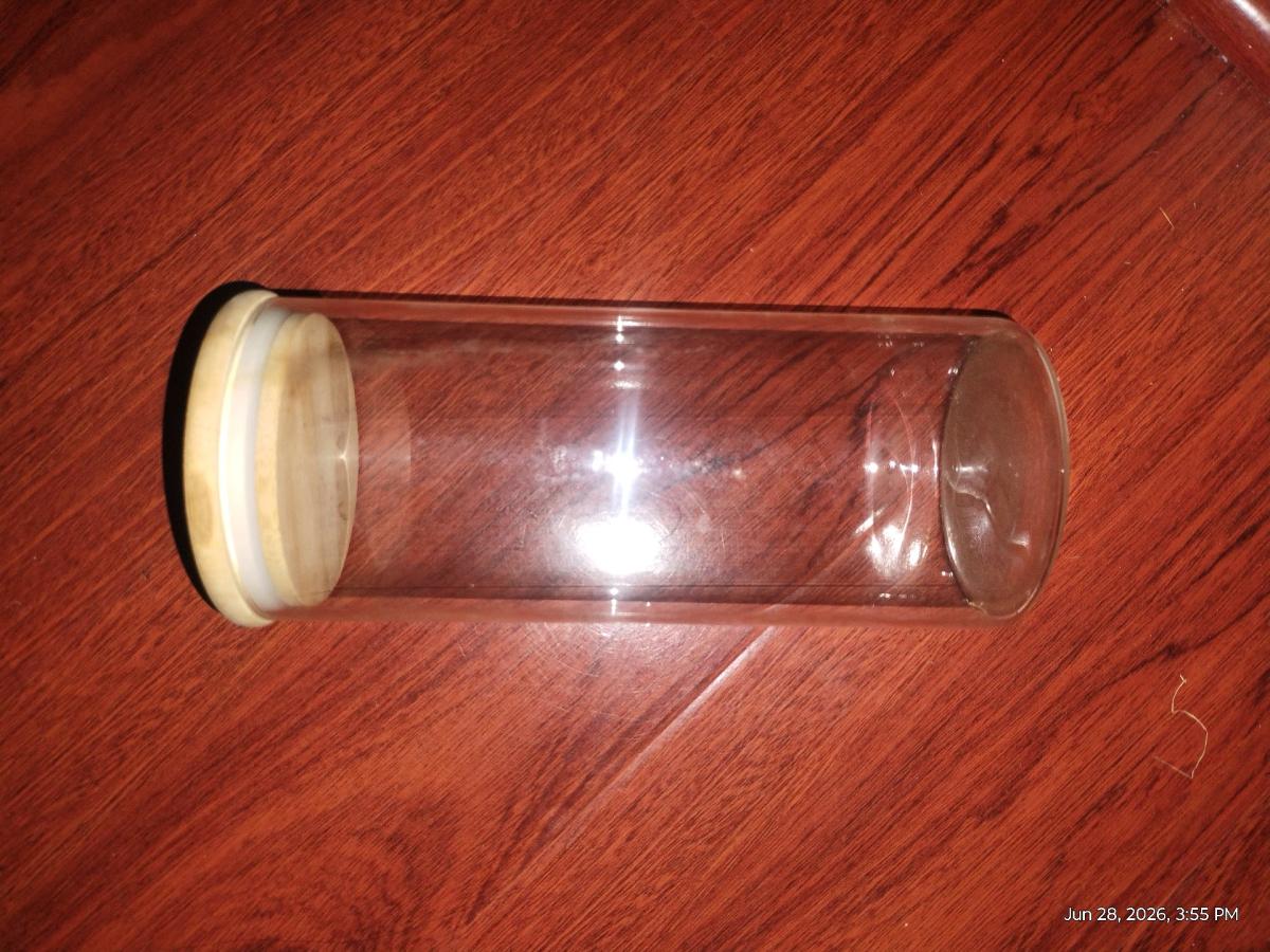 Clear Glass Jar With Bamboo Lid Airtight Can Sealed Canister - Arlington, Texas - FleaMarketBay