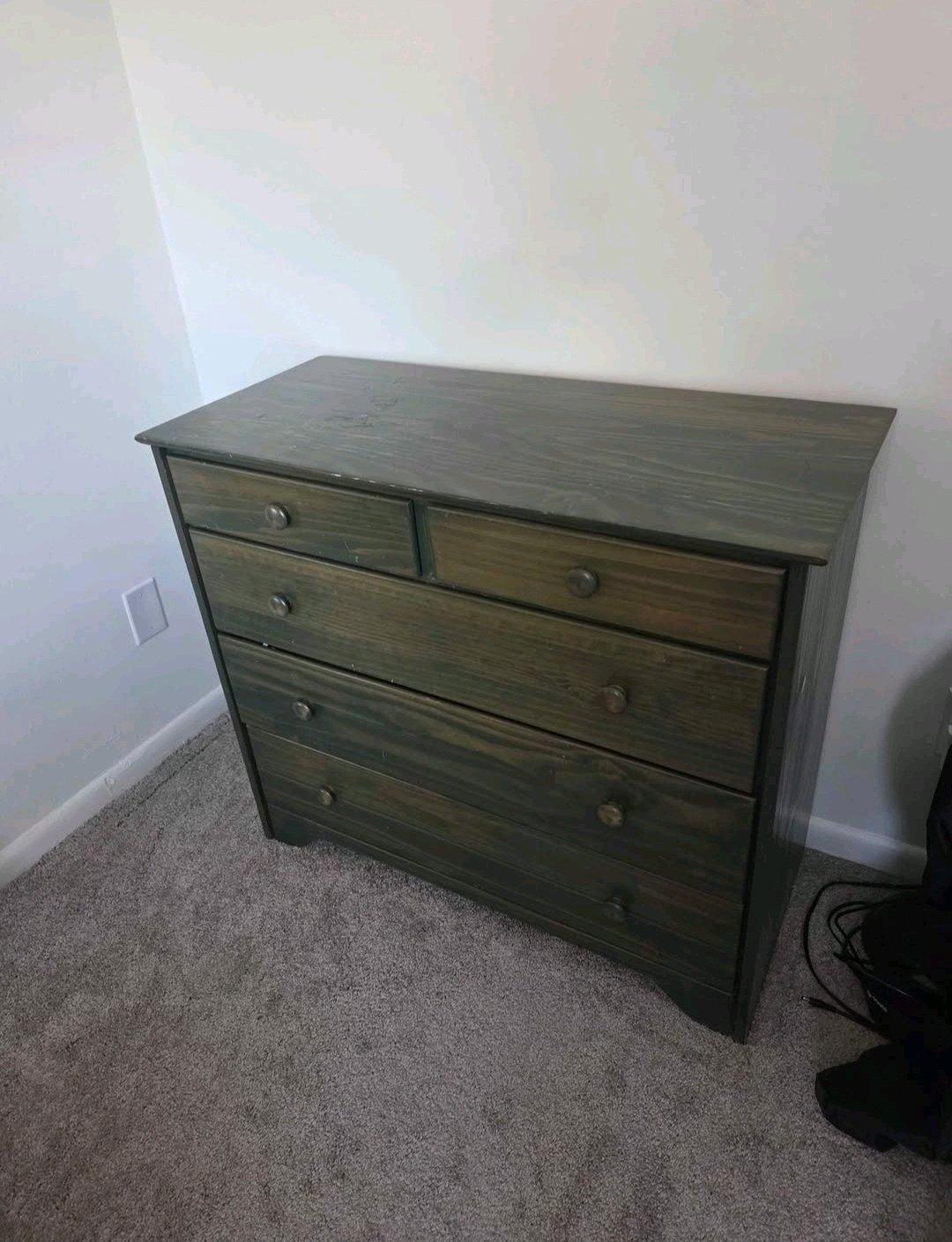 Wooden 5Drawer Dresser solid wood - Atlanta, Georgia - FleaMarketBay