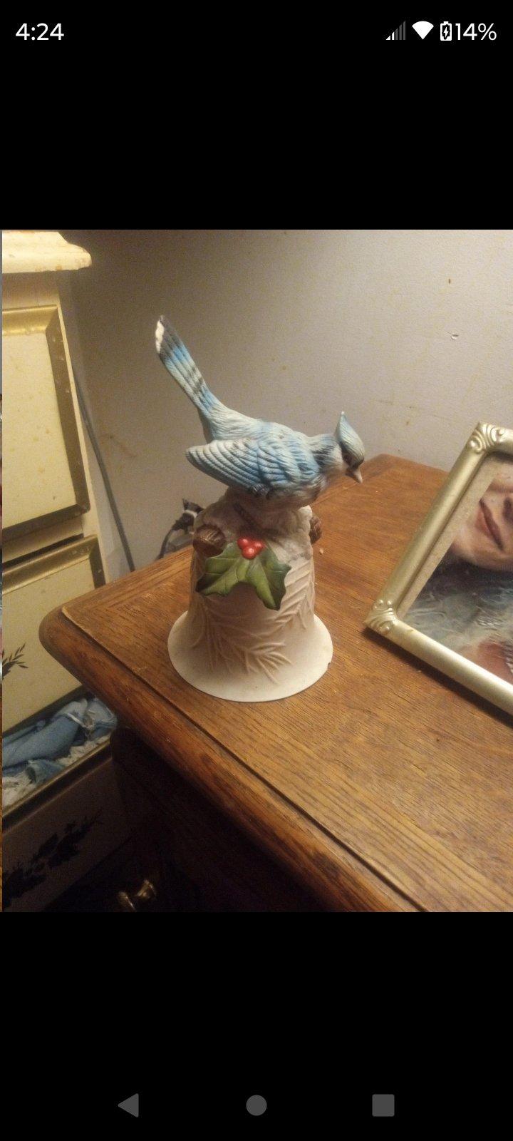 Home Trends Porcelain Blue Jay Dinner Bell - Piedmont, Missouri - FleaMarketBay