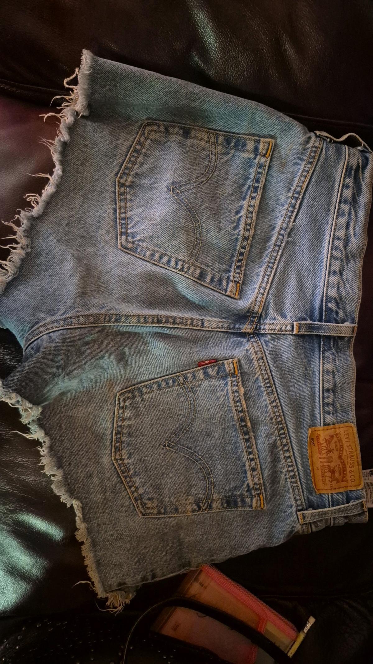 Cute Levi Strauss Ripped Jean Shorts - Sedgwick, Kansas - FleaMarketBay