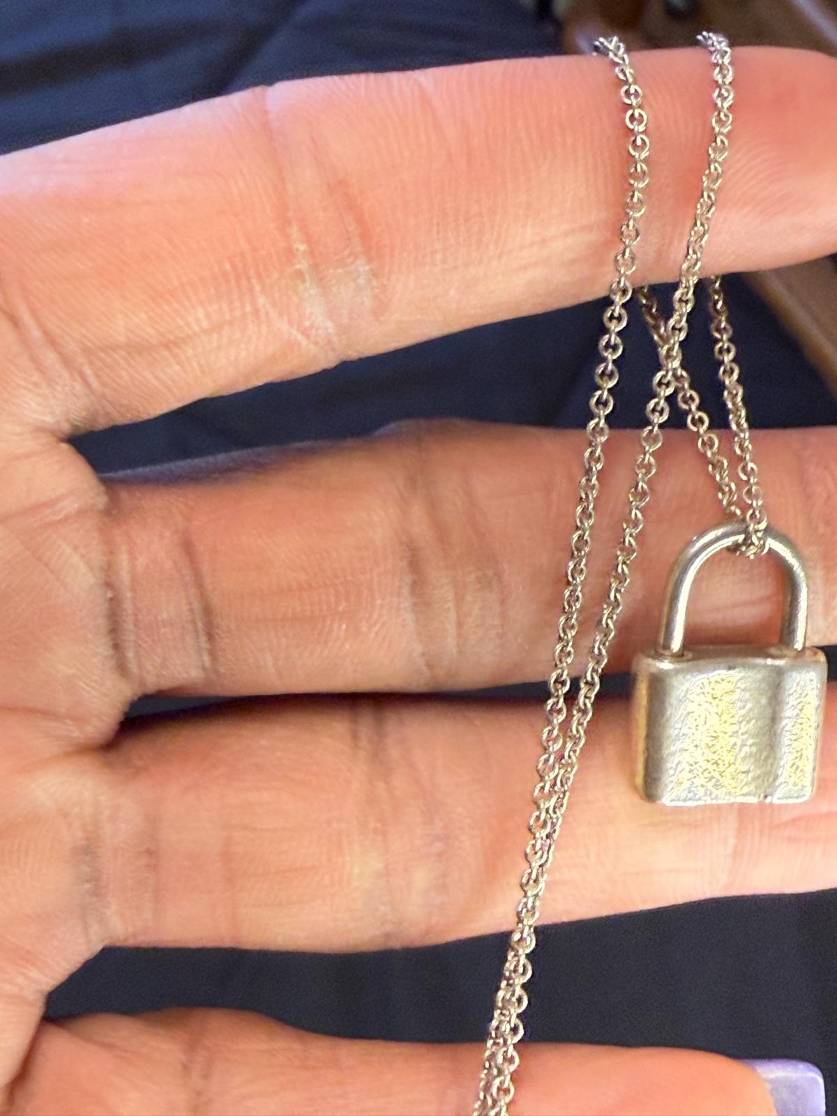 Tiffany Sterling Silver Padlock Pendant Necklace with COA - Milwaukee, Wisconsin - FleaMarketBay