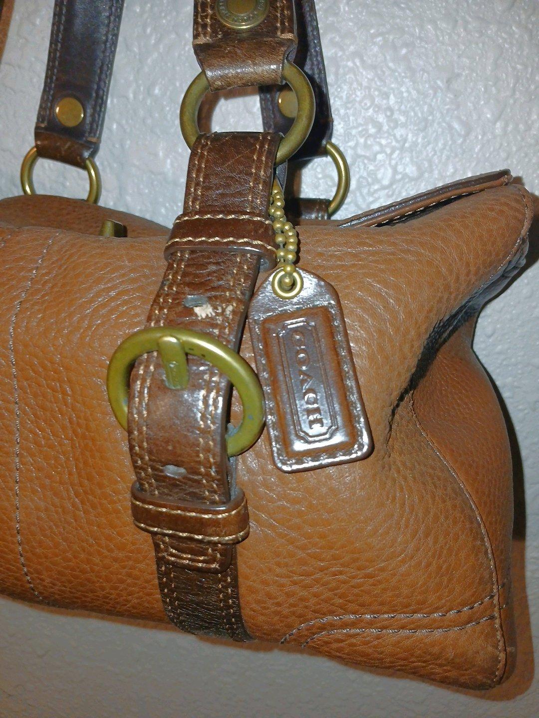 Vintage Brown Coach Chelsea Turnlock Pebble Leather Satchel - Sugar Land, Texas - FleaMarketBay