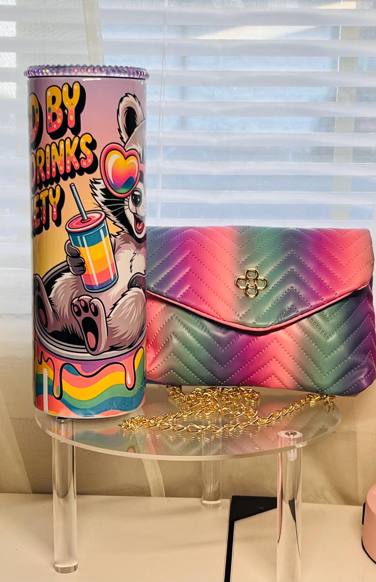 Multi color crossbody chain bag and Tumbler Set - Tulsa, Oklahoma - FleaMarketBay
