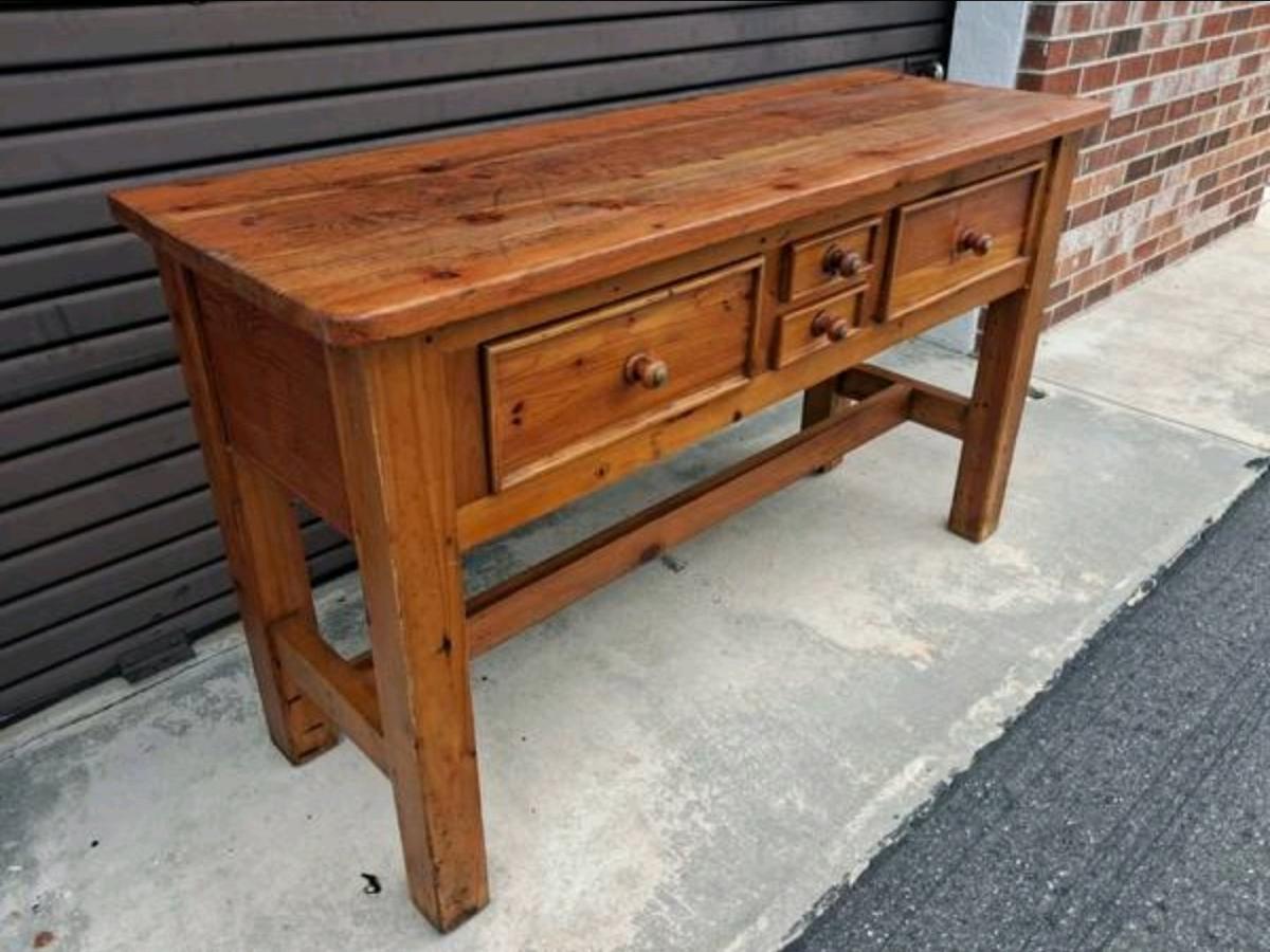Vintage Rustic Primitive Sideboard Western 4 Drawers - Mobile, Alabama - FleaMarketBay