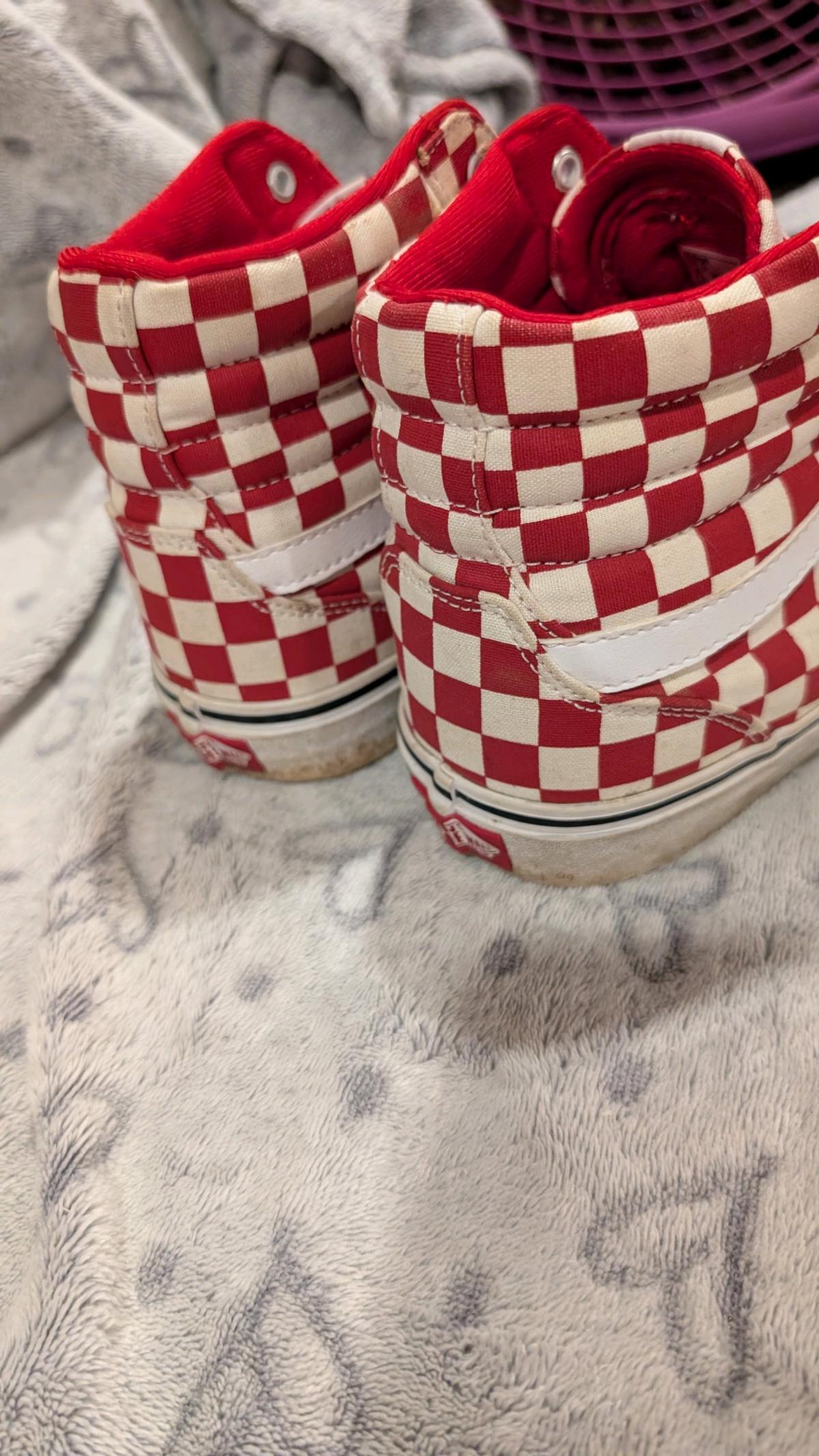 red and white checkered vans high tops - Greensboro, North Carolina - FleaMarketBay