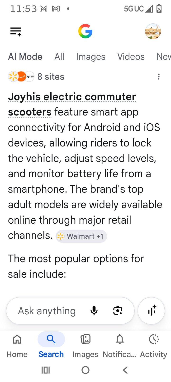Joyhis JS Android Electric Scooter W Charger - Stuart, Florida - FleaMarketBay