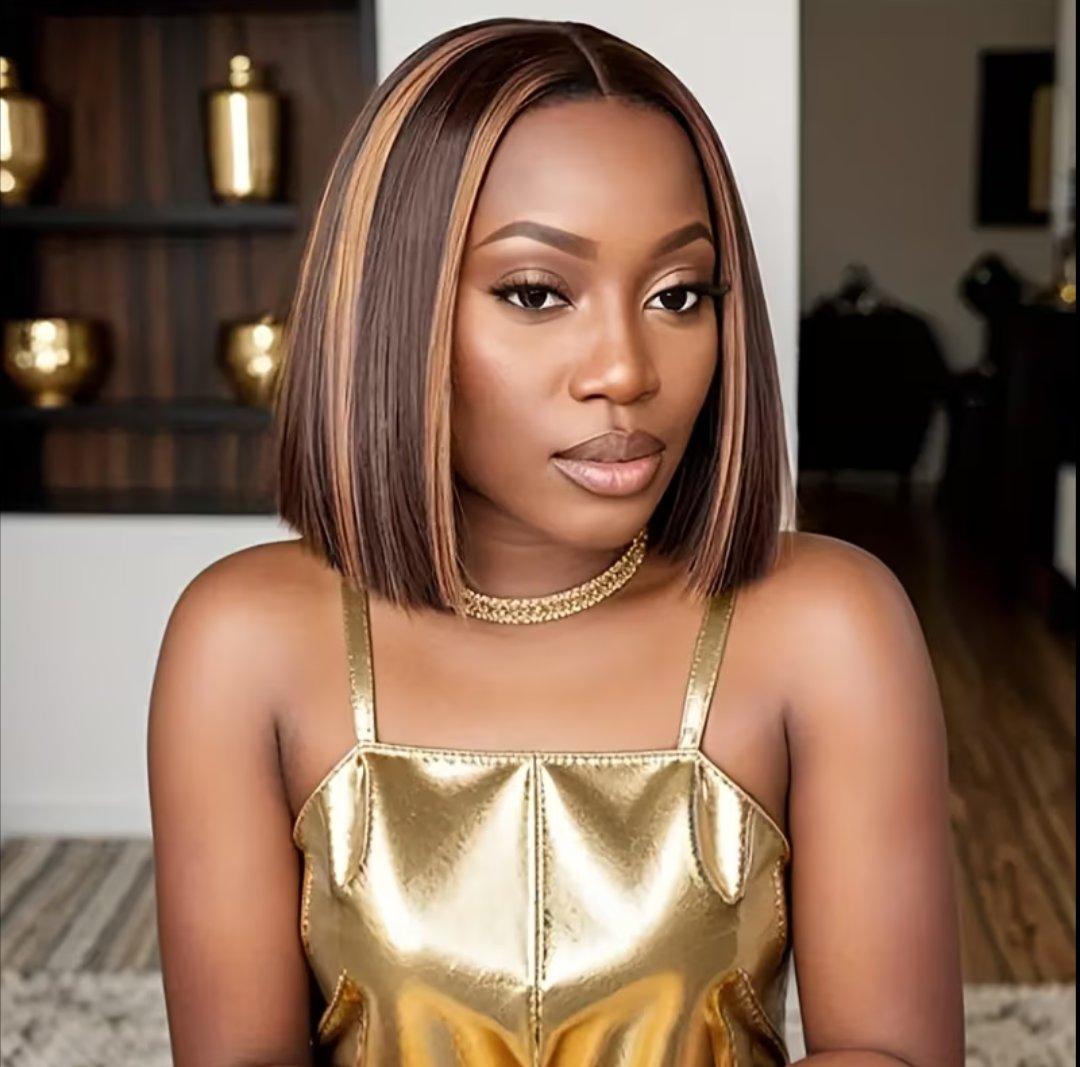 WOMENS 8 INCH MULTI COLOR HUMAN HAIR LACE FRONT WIG - Ocoee, Florida - FleaMarketBay