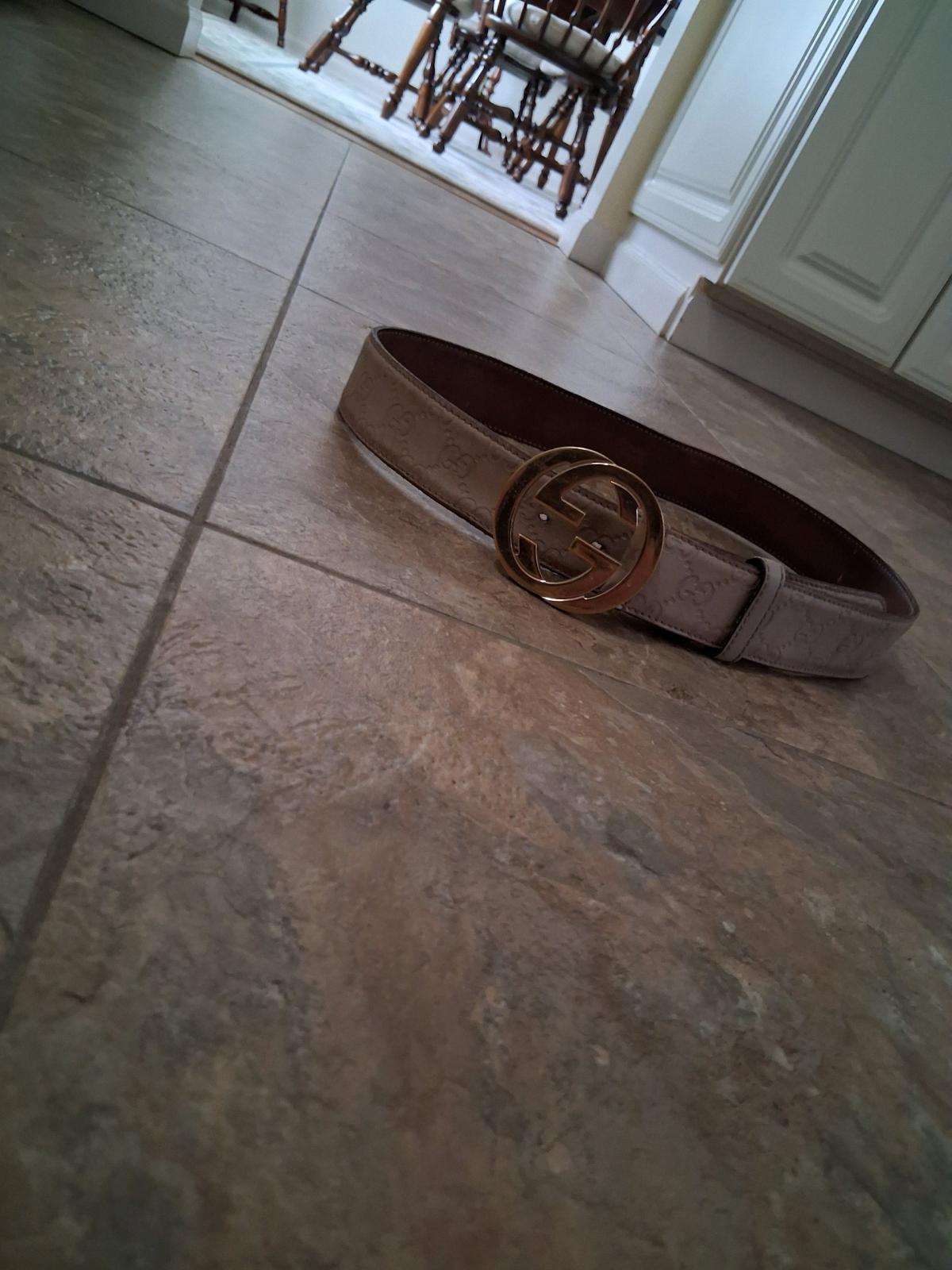 Mens Tan Gucci Brand Belt 32 36 - Monongahela, Pennsylvania - FleaMarketBay