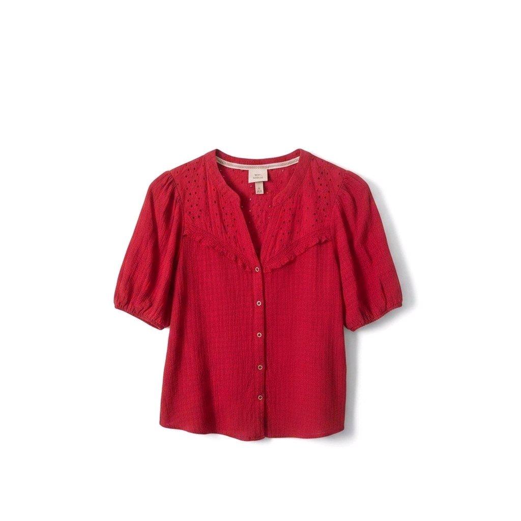 Knox Rose Womens Eyelet Embroidered ButtonFront Blouse - Avon Lake, Ohio - FleaMarketBay