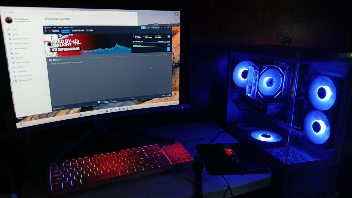 skytech gaming desktop light blue - Kalamazoo, Michigan - FleaMarketBay