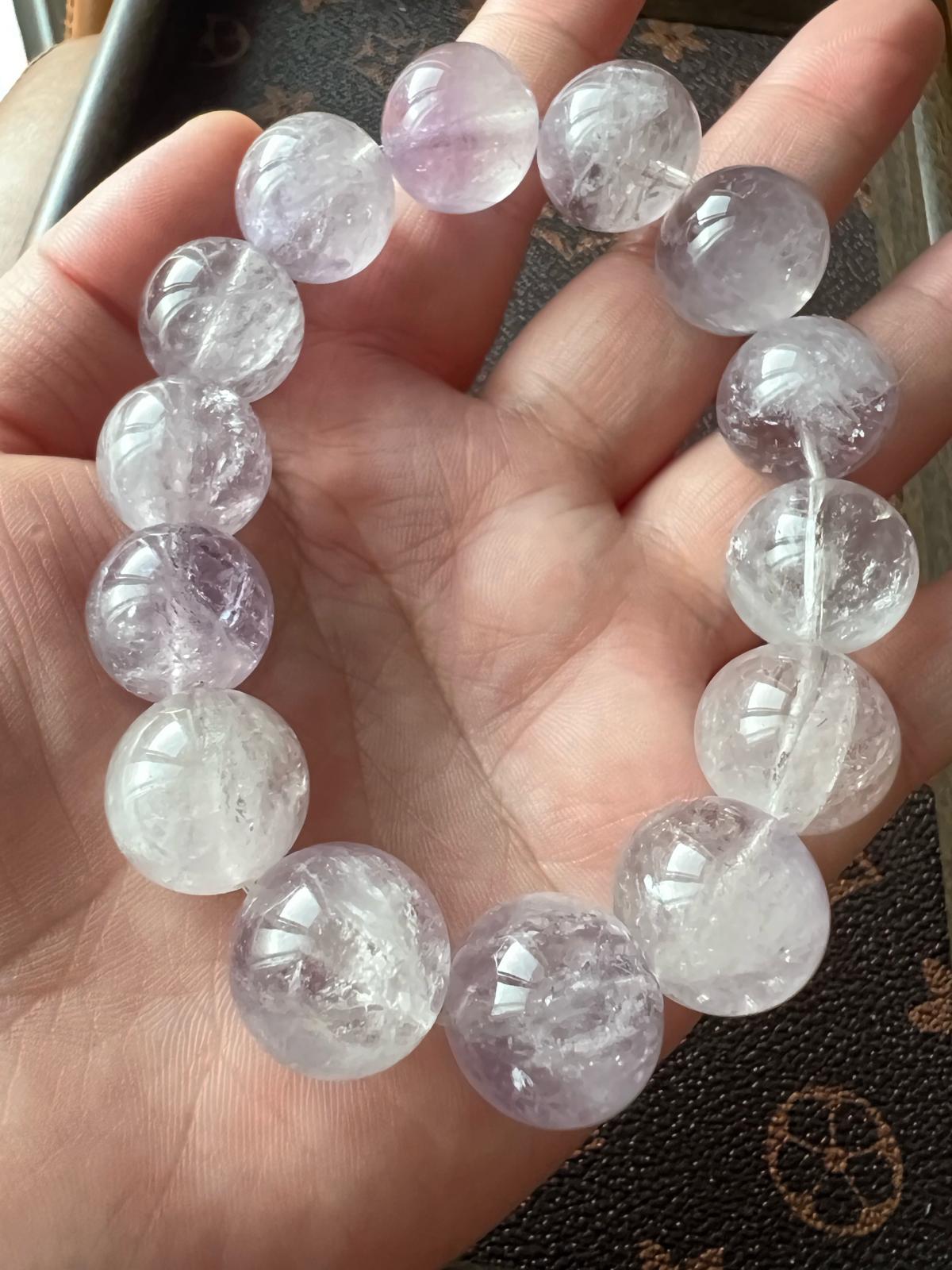 18mm Oily Haze Lavender Amethyst Bracelet Natural Mist Pale - Abington, Pennsylvania - FleaMarketBay